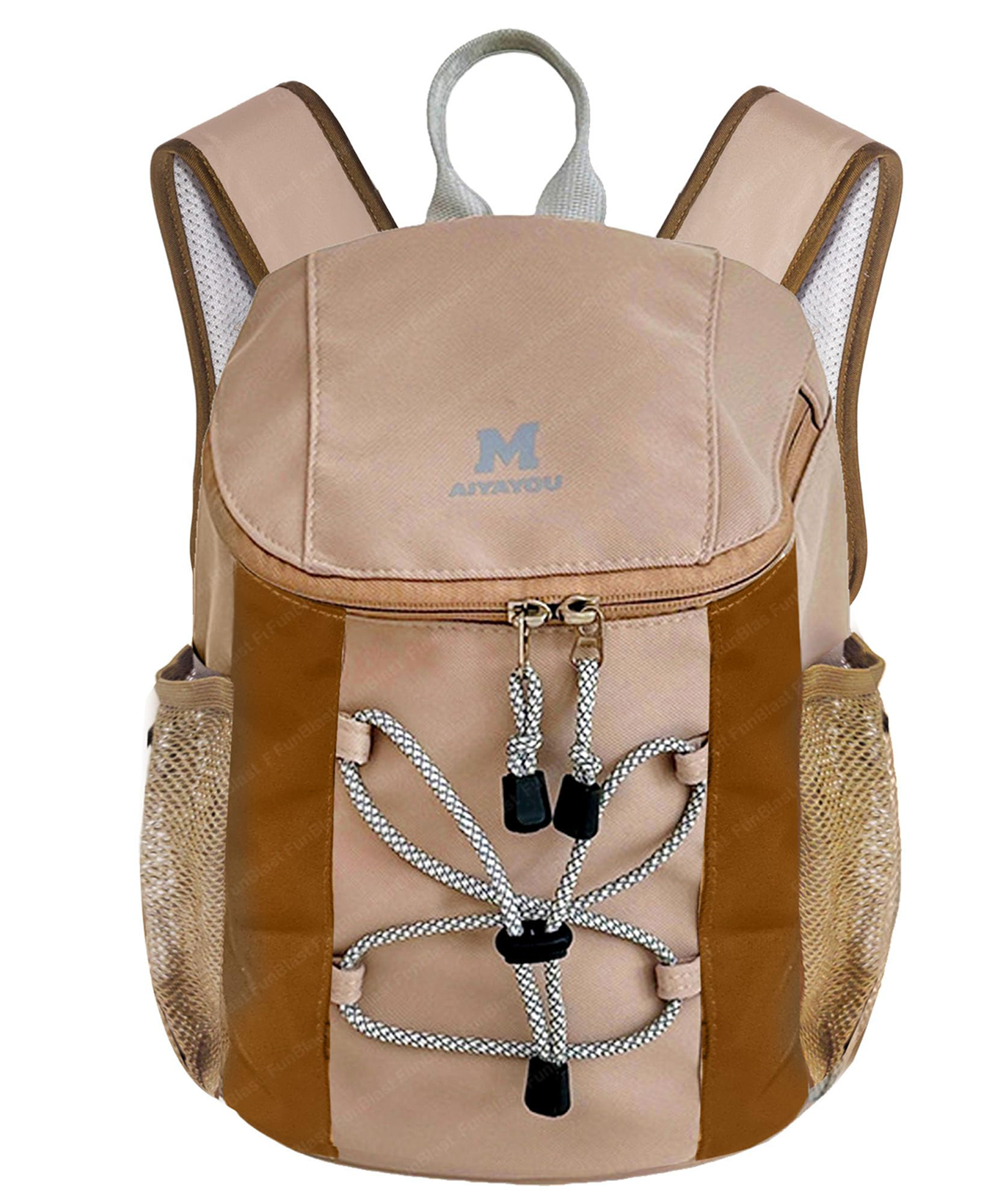 FunBlast Mini Backpack for Kids BoysPreschool Tuition Bag, Travel Backpack Brown - Height 12 Inches-image-49