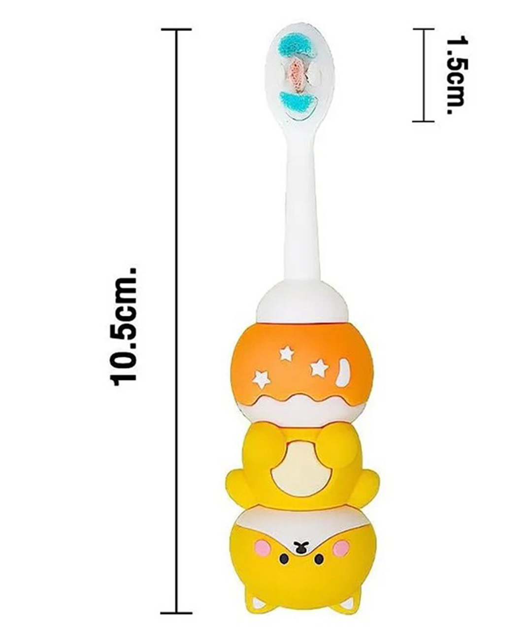 Comercio Cute Bear Design Cute and Soft Tooth Brush - Yellow & Brown-picture-35