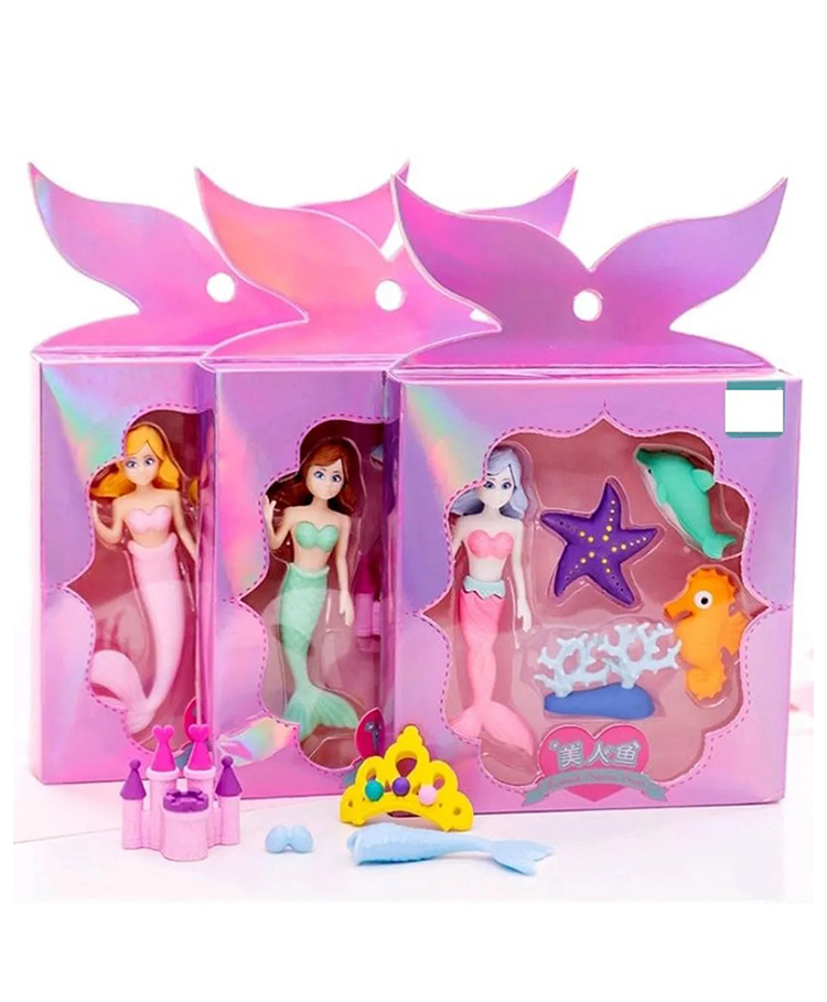 Comercio Cute Mermaid Princess Eraser Set - Color & Design May Vary-picture-25