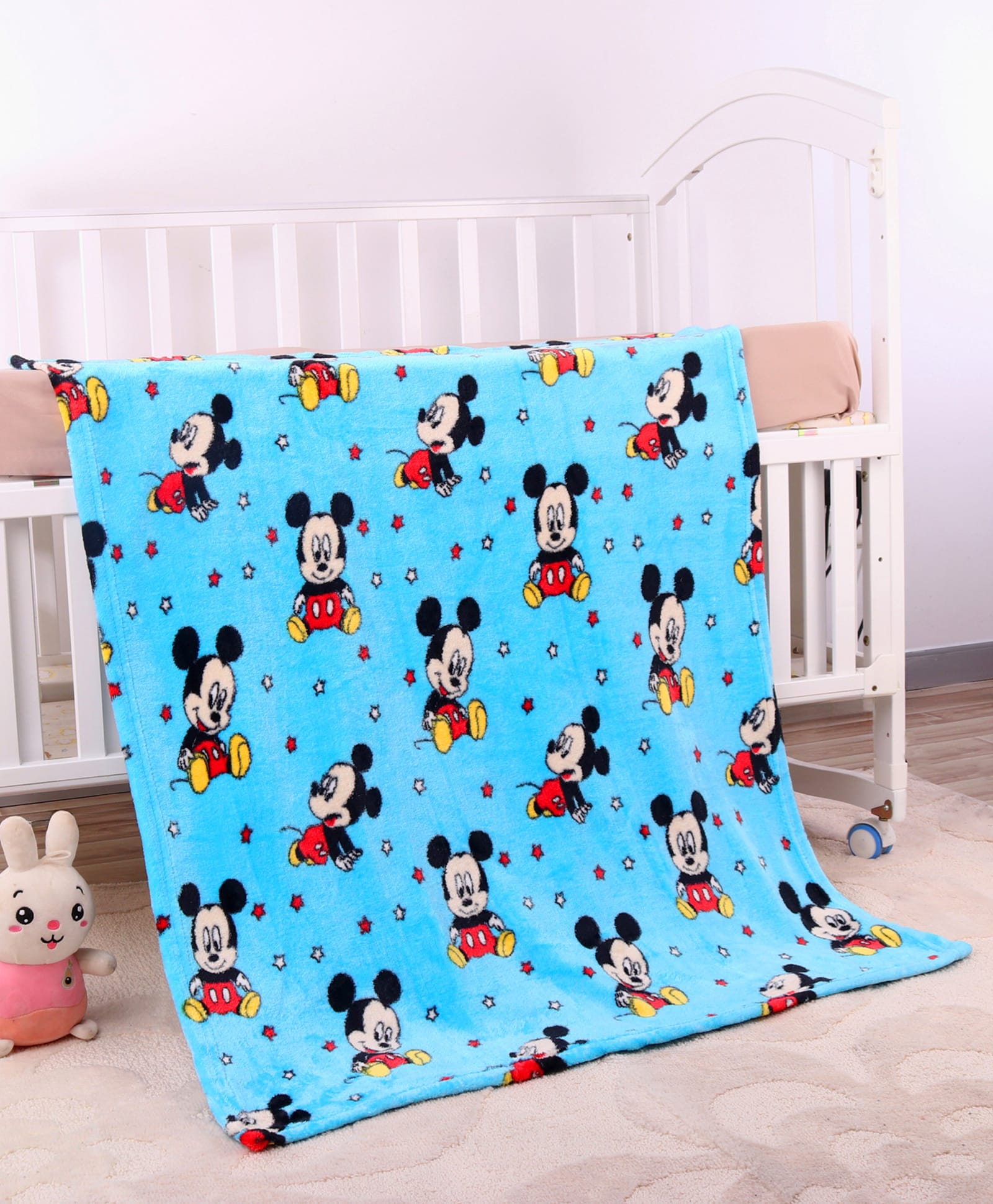 Babyhug Disney Mickey Mouse Mink Baby Blanket Blue| New Born & Toddler Blanket| Baby Skin Friendly| Super Soft Material| Machine Washable| Breathable Fabric| Warm and Cozy| Boys and Girls-image-18