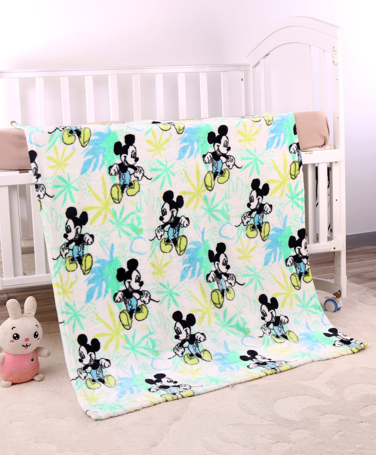 Babyhug Disney Mickey Mouse Tropical Mink Baby Blanket Multicolor| New Born & Toddler Blanket| Skin Friendly| Super Soft Material| Machine Washable| Breathable Fabric| Warm and Cozy| Boys and Girls-image-17