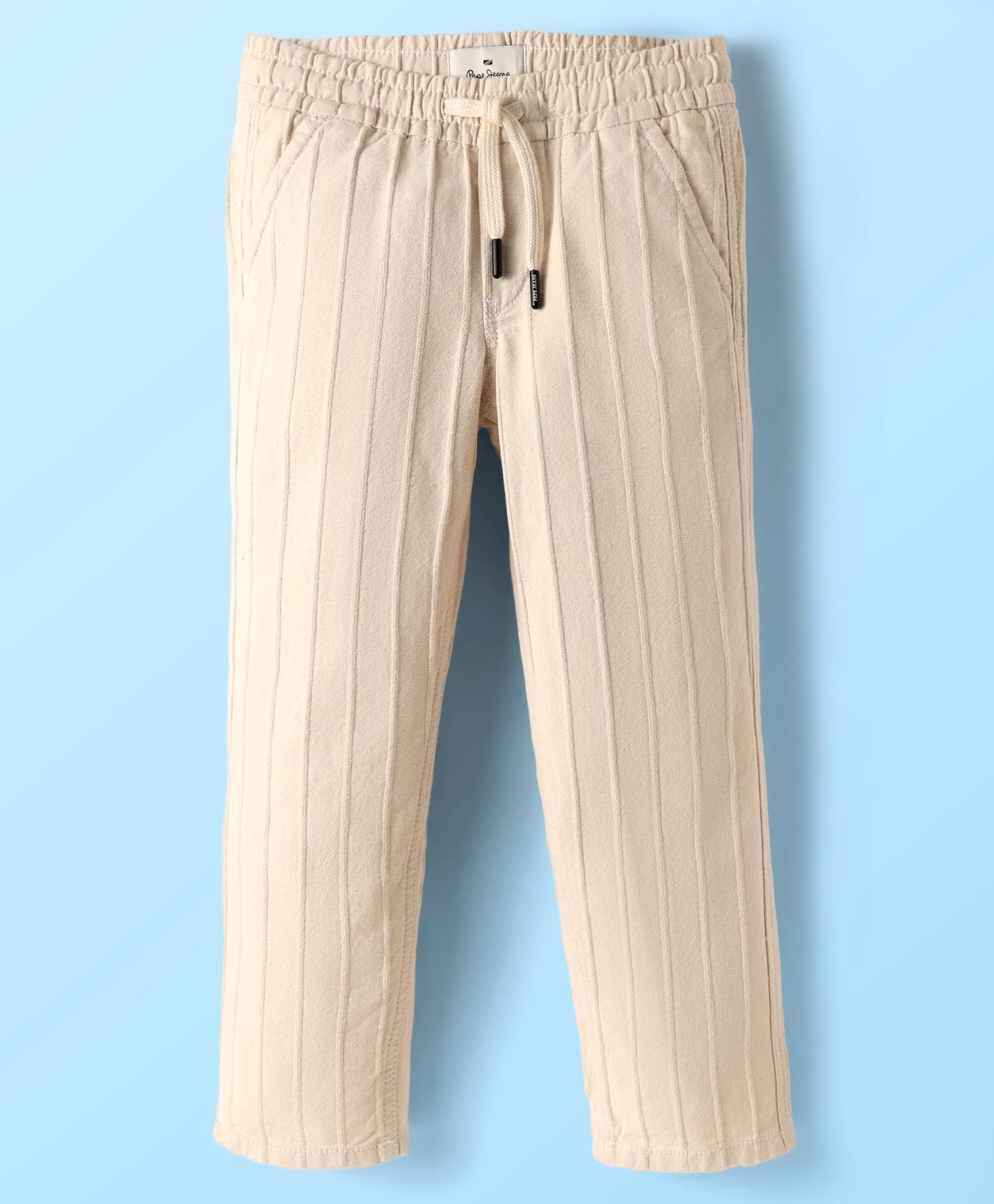 Pepe Jeans Cotton Woven Jeans With Stripes Design - Tan-image-28