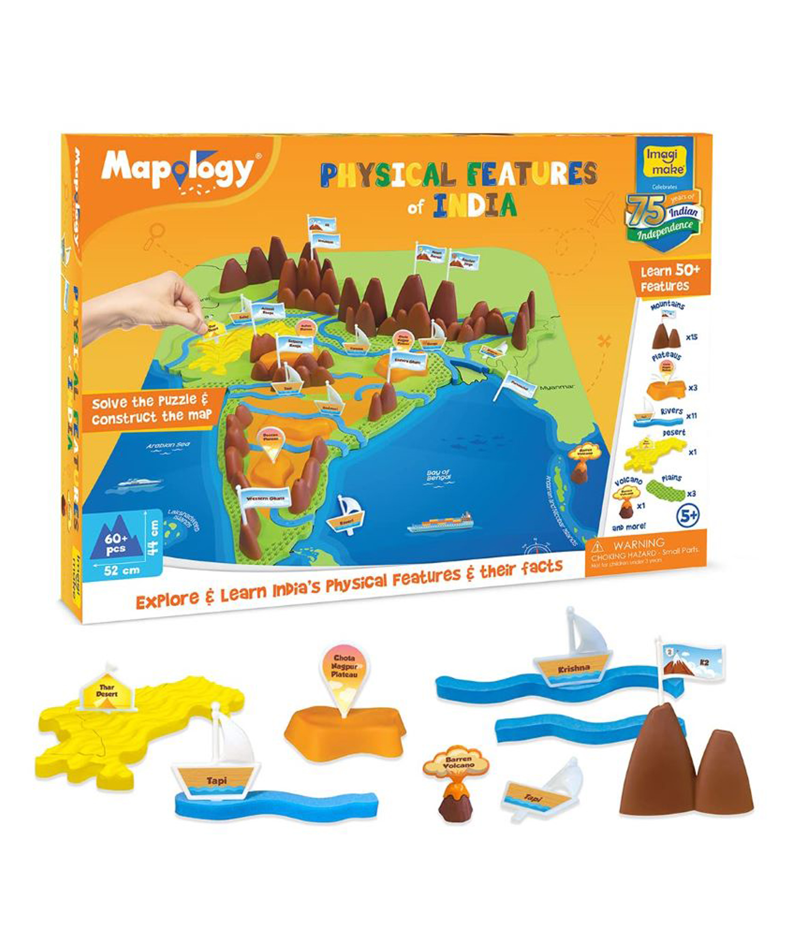 Imagimake Mapology India Political & Physical Map Puzzle - 100+Pieces-picture-41