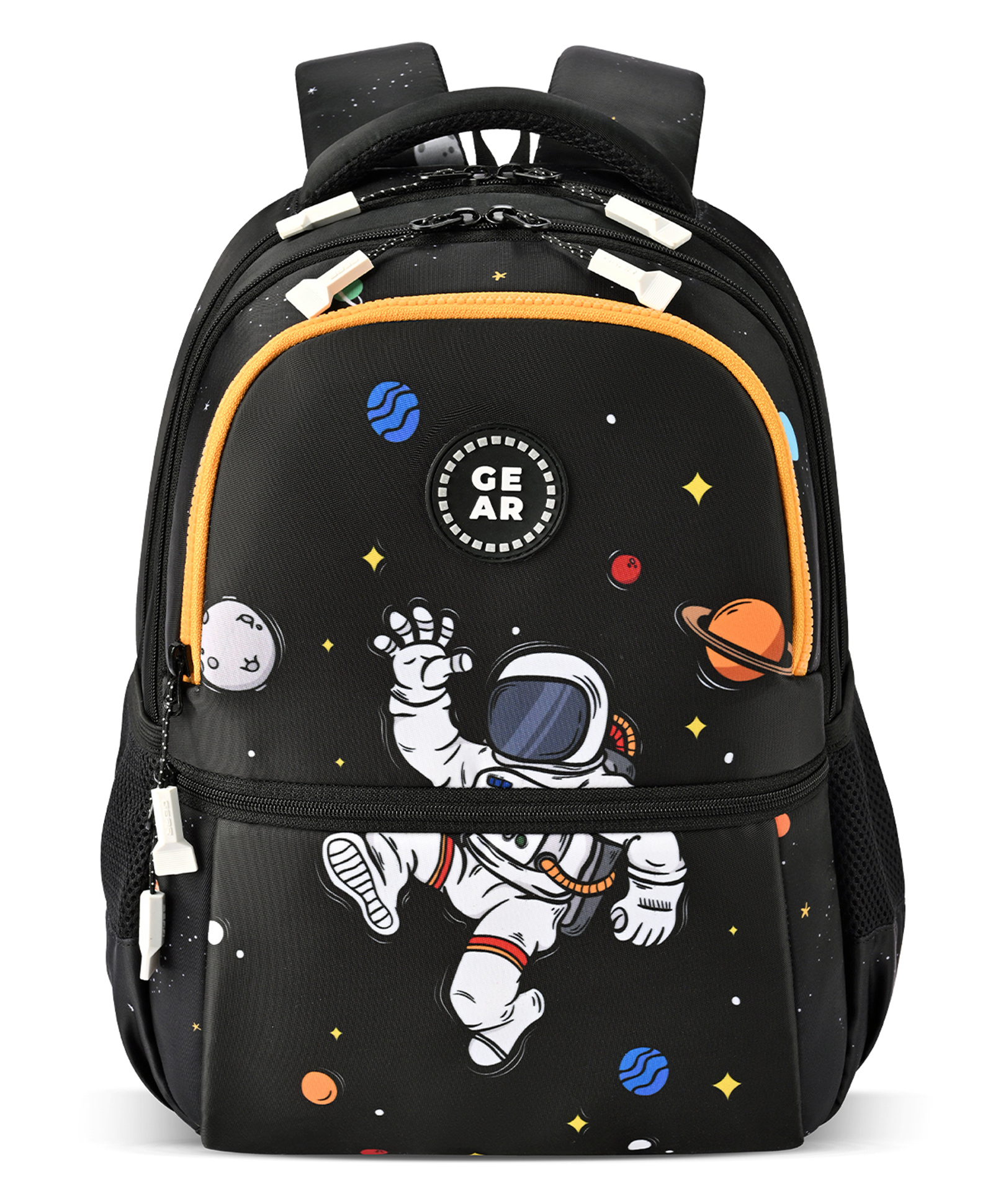 Gear Floating Astronaut Backpack 15"/20L Small Water Resistant School Bag/Casual Backpack/Daypack/Travel Backpack/Kids Bag for Boys/Girls (Black-Yellow)-image-7
