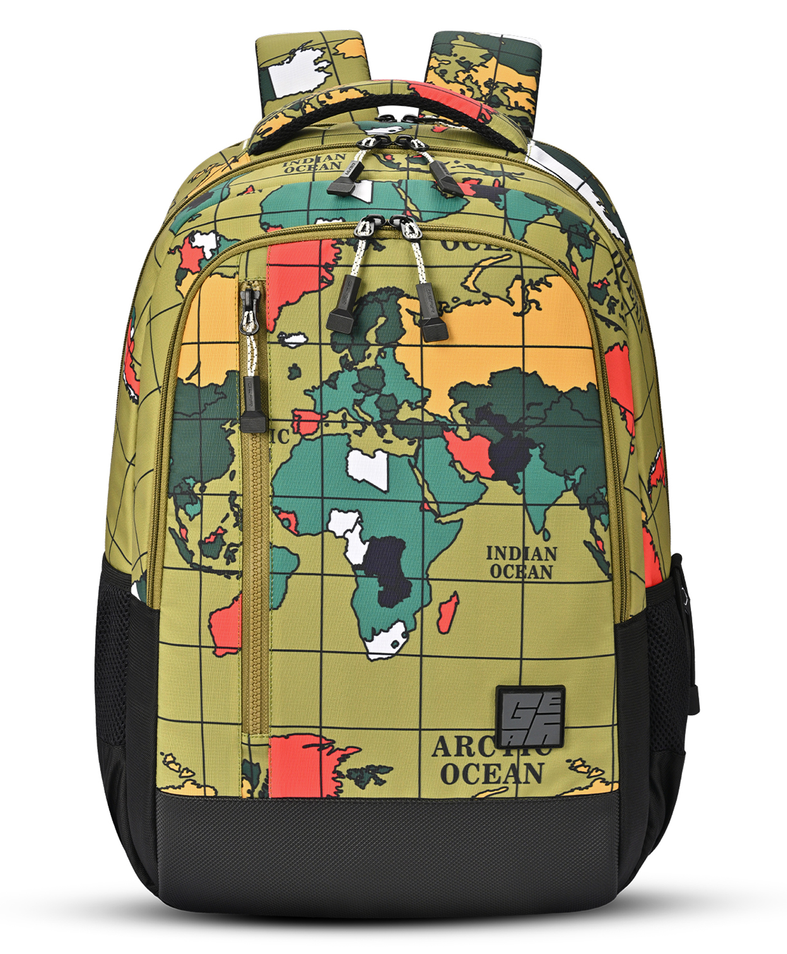 Gear Grid Backpack 17"/30L Medium Water Resistant School Bag/Casual Backpack/Daypack/Travel Backpack/Kids Bag for Boys/Girls (Green-Black)-picture-26