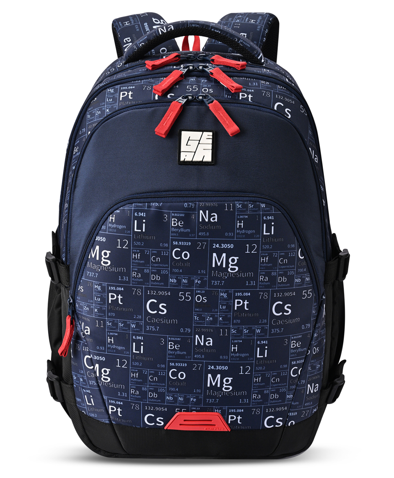 Gear Educator Backpack 19"/41L Large Water Resistant School/Casual Backpack for Kids, Boys/Girls (Navy-Red)-image-3