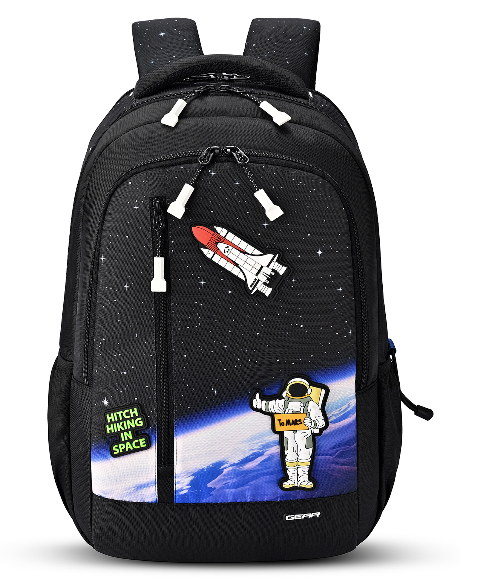 Gear Astro Cab Backpack Height 19 Inches/37L Large Water Resistant School Bag/Casual Backpack/Daypack/Travel Backpack/Kids Bag for Boys/Girls (Black-Blue)-image-45