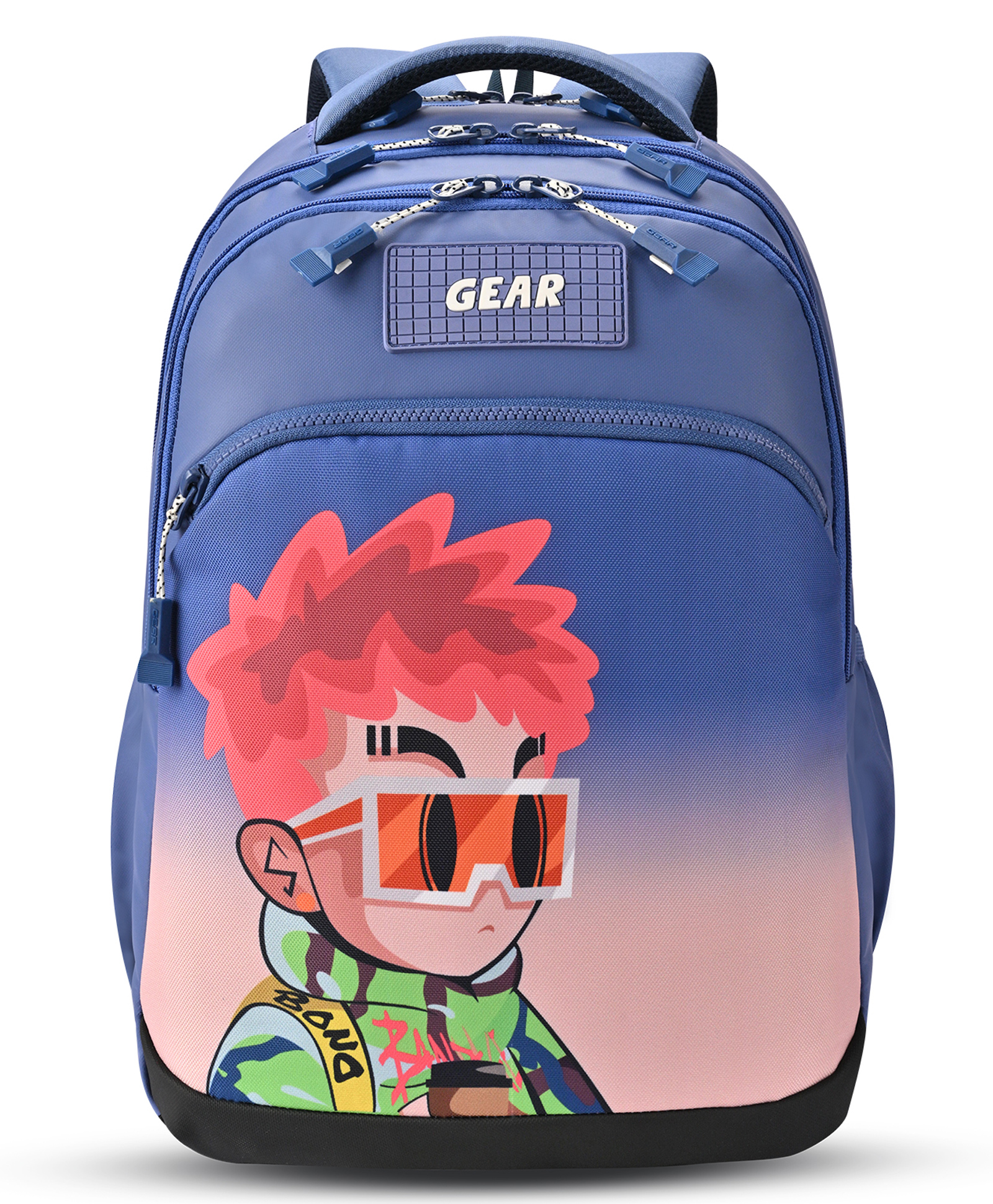 Gear Tango Backpack 17"/29L Medium Water Resistant School Bag/Casual Backpack/Daypack/Travel Backpack/Kids Bag for Boys/Girls (Blue-Orange)-image-44