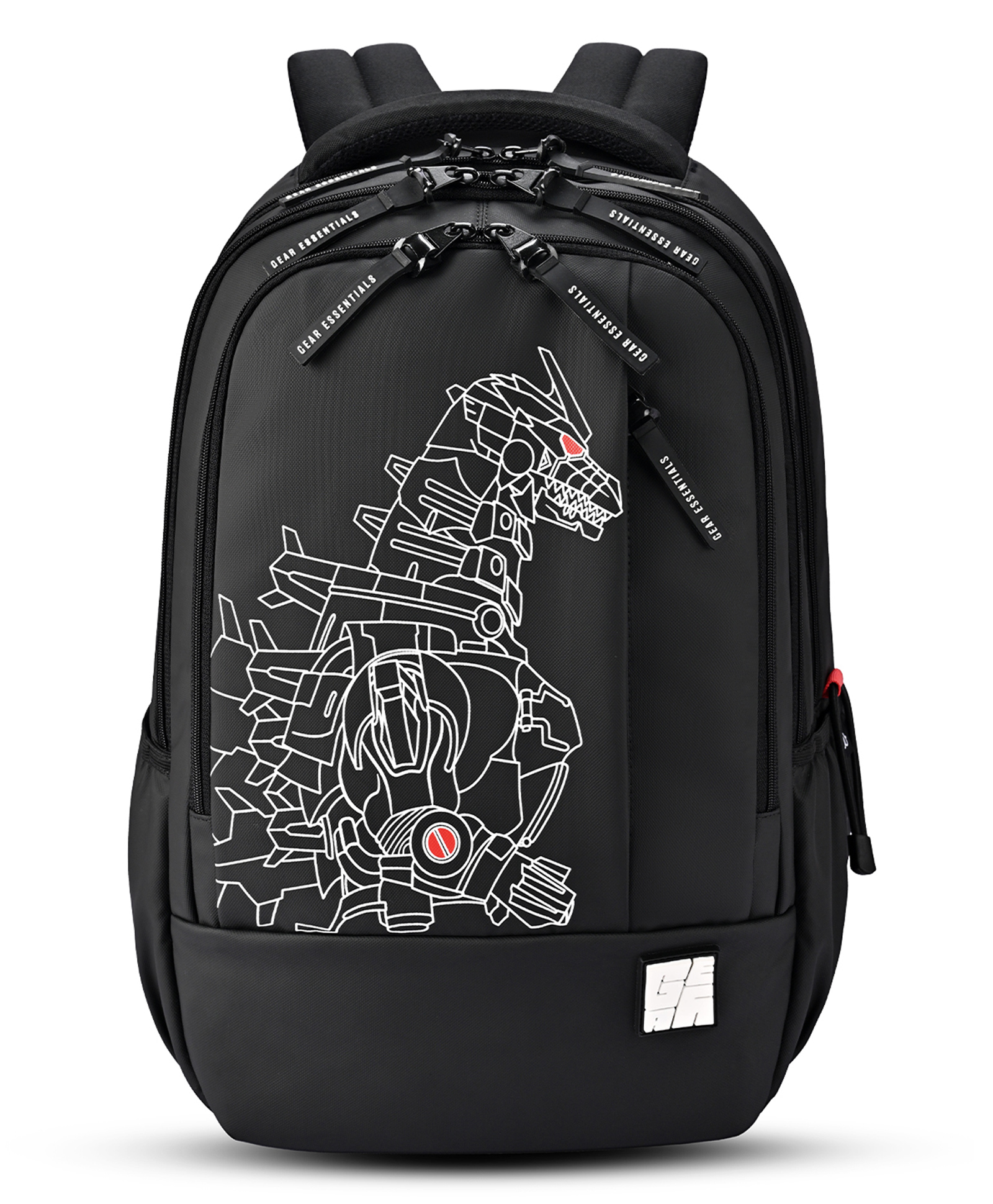 Gear Fiction 1 Backpack 17"/29L Medium Water Resistant School Bag/Casual Backpack/Daypack/Travel Backpack/Kids Bag for Boys/Girls (Black-Red)-image-40