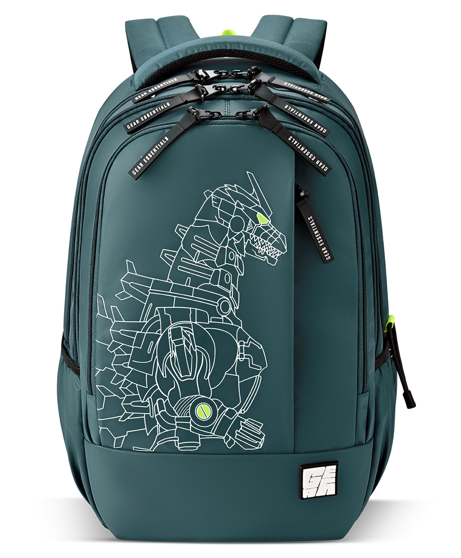 Gear Fiction 1 Backpack 17"/29L Medium Water Resistant School Bag/Casual Backpack/Daypack/Travel Backpack/Kids Bag for Boys/Girls (Green-Green)-image-46