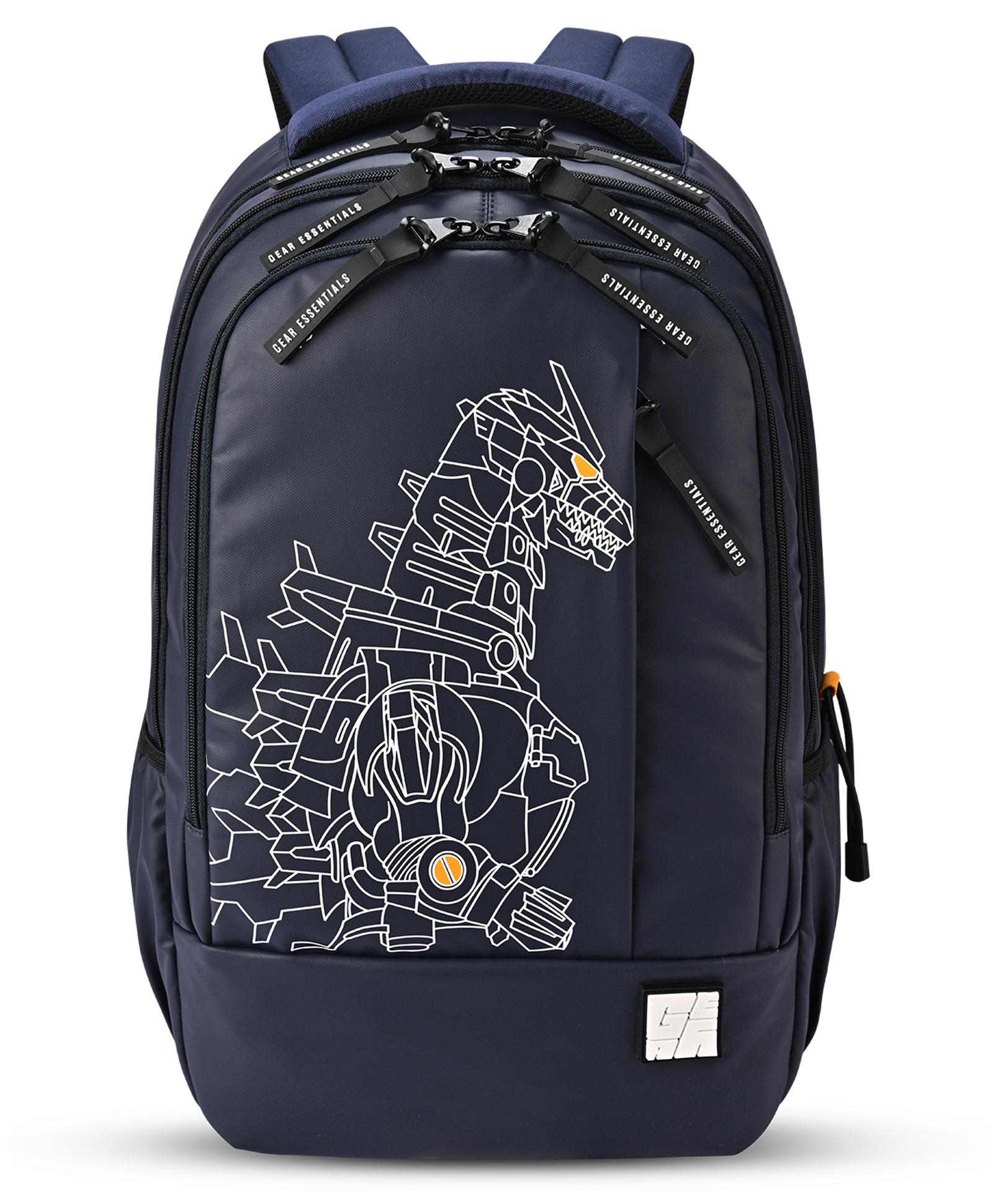 Gear Fiction 1 Backpack 19"/40L Large Water Resistant School Bag/Casual Backpack/Daypack/Travel Backpack/Kids Bag for Boys/Girls (Navy-Yellow)-image-5