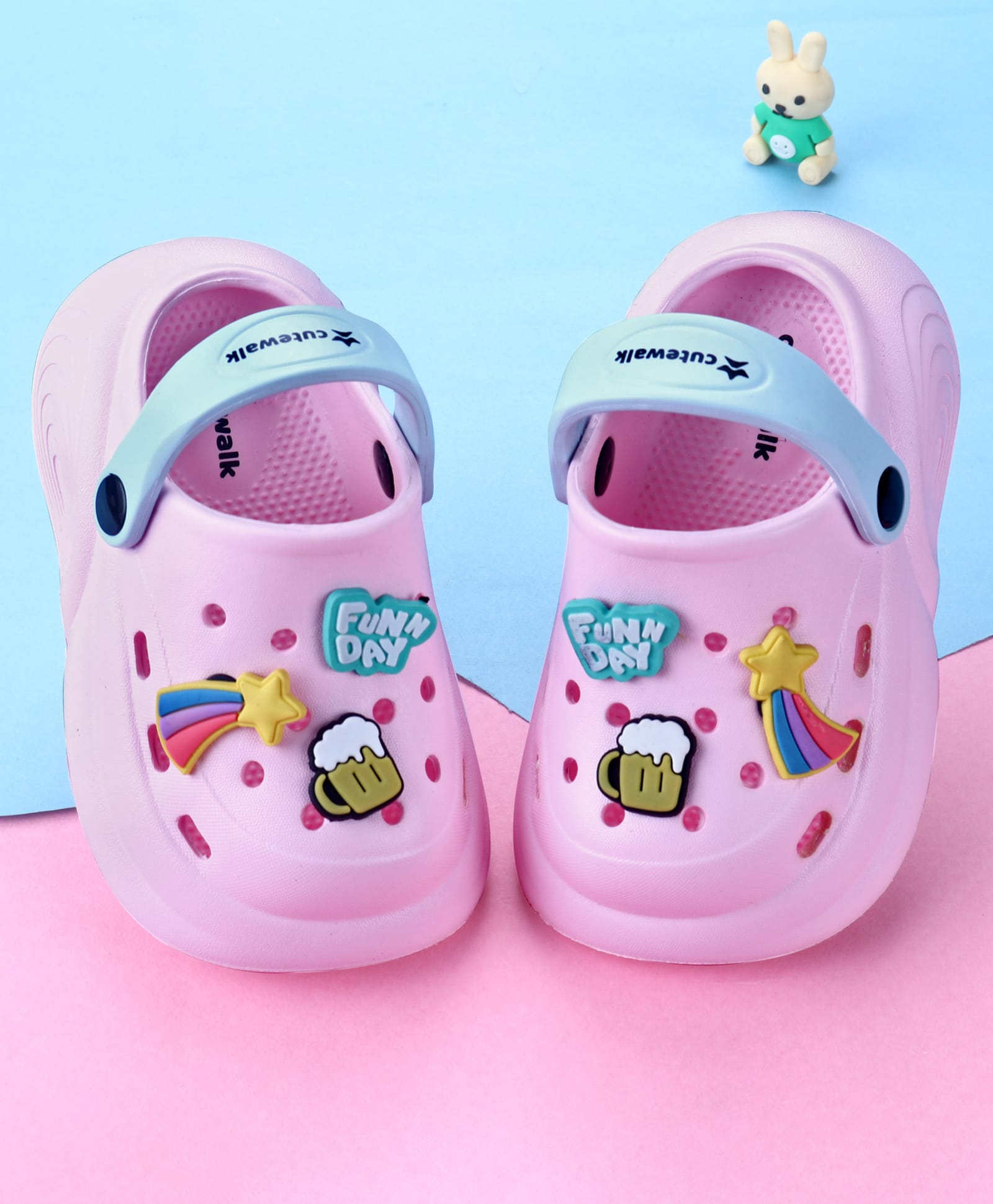 Cute Walk by Babyhug Clogs with Back Strap & Appliques - Pink-picture-23