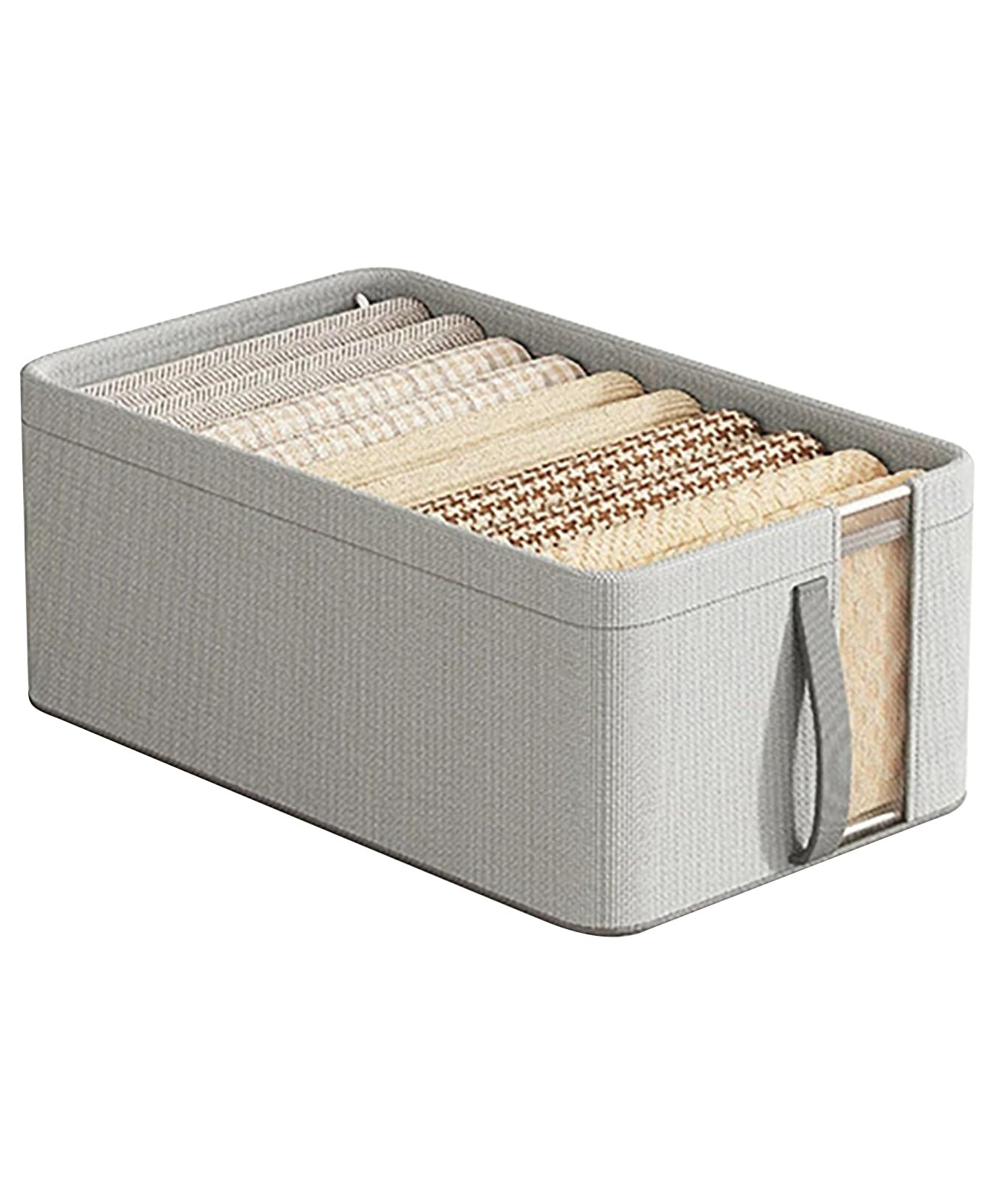 House of Quirk Oxford Cloth Storage Bins Foldable Storage Containers with Mesh Window for Organizing Clothes, Jeans, Toys, Books, Closet & Wardrobe Shelves 1-Pack Large Grey-image-25