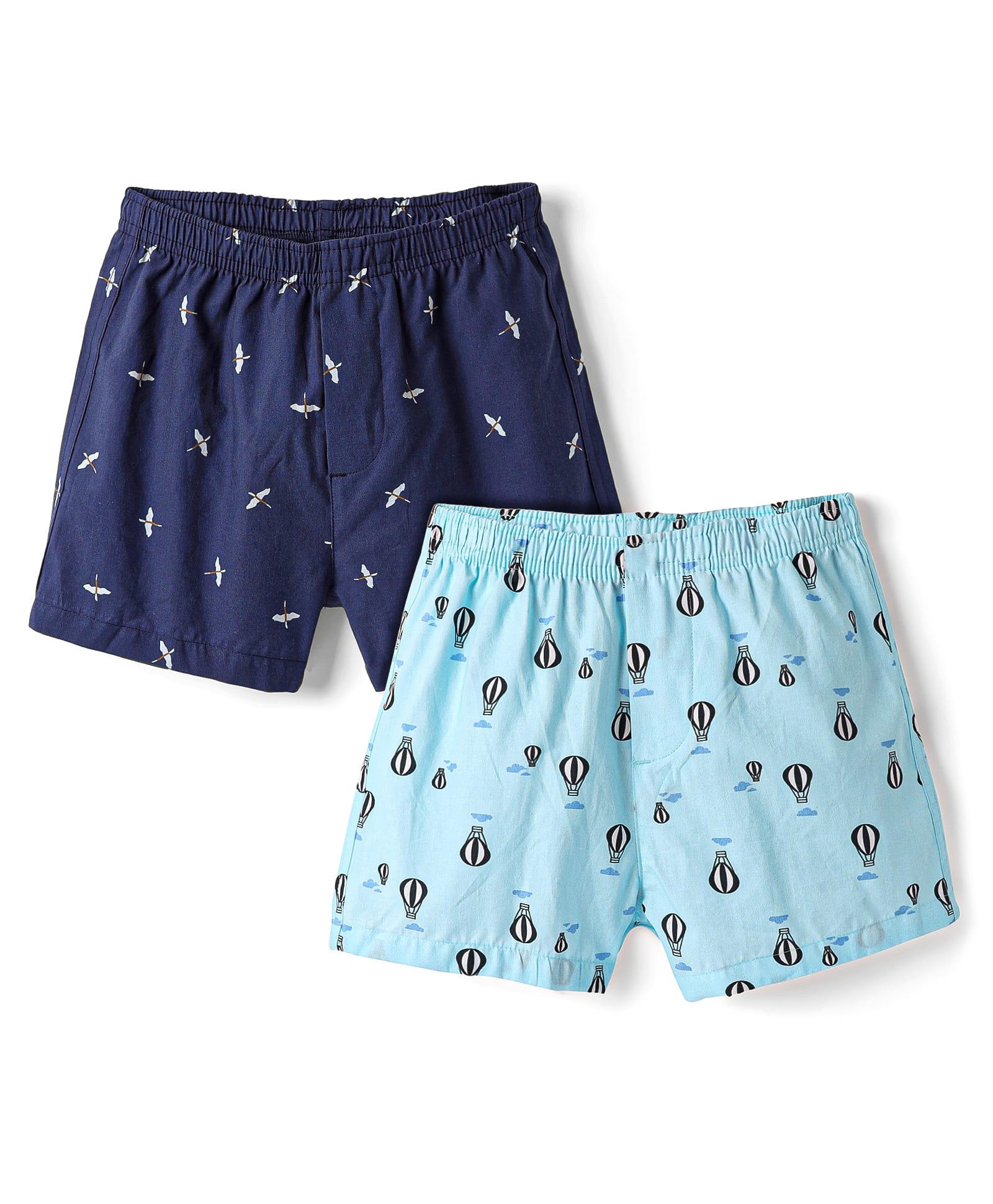 Pine Kids Cotton Knit Boxers with Hot Air Balloon & Bird Print Pack of 2 (Color May Vary)-image-28