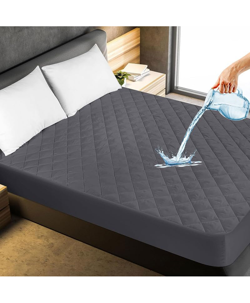 Mattress Protector Waterproof Cotton Feel Quilted Mattress Cover (Queen 78x60 inch | 6.25x5 ft, Grey)-image-31