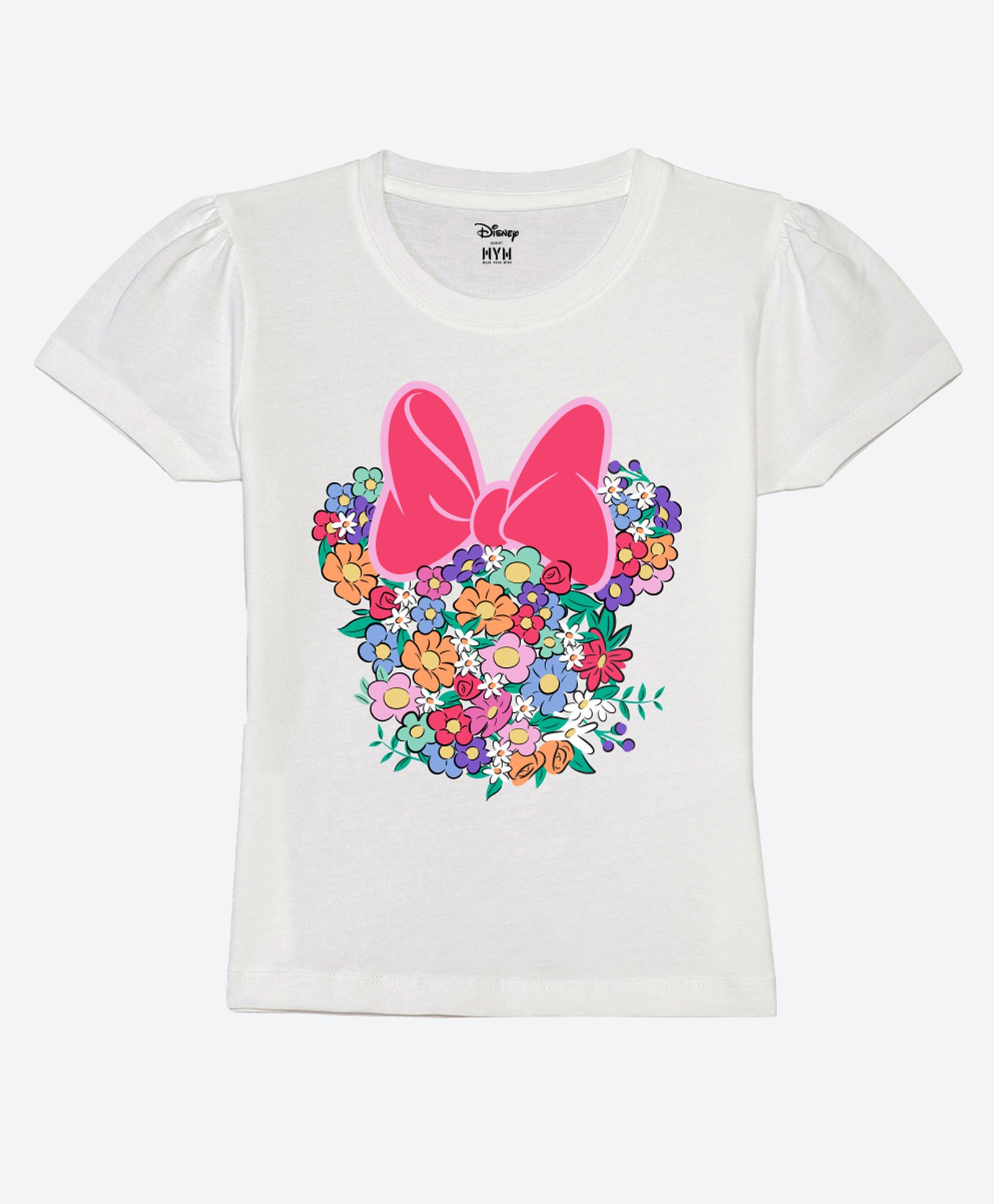 Wear Your Mind Cotton Mickey & Friends Featuring Half Sleeves Minnie Mouse Printed Tee - White-picture-33