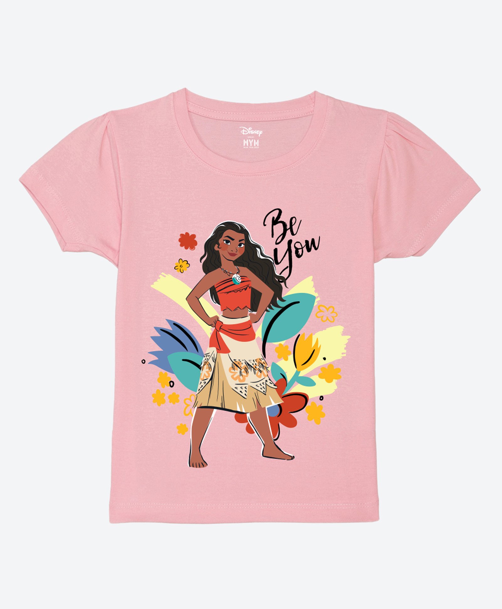 Wear Your Mind Disney Moana Featuring Half Sleeves Character Printed Tee - Pink-image-35