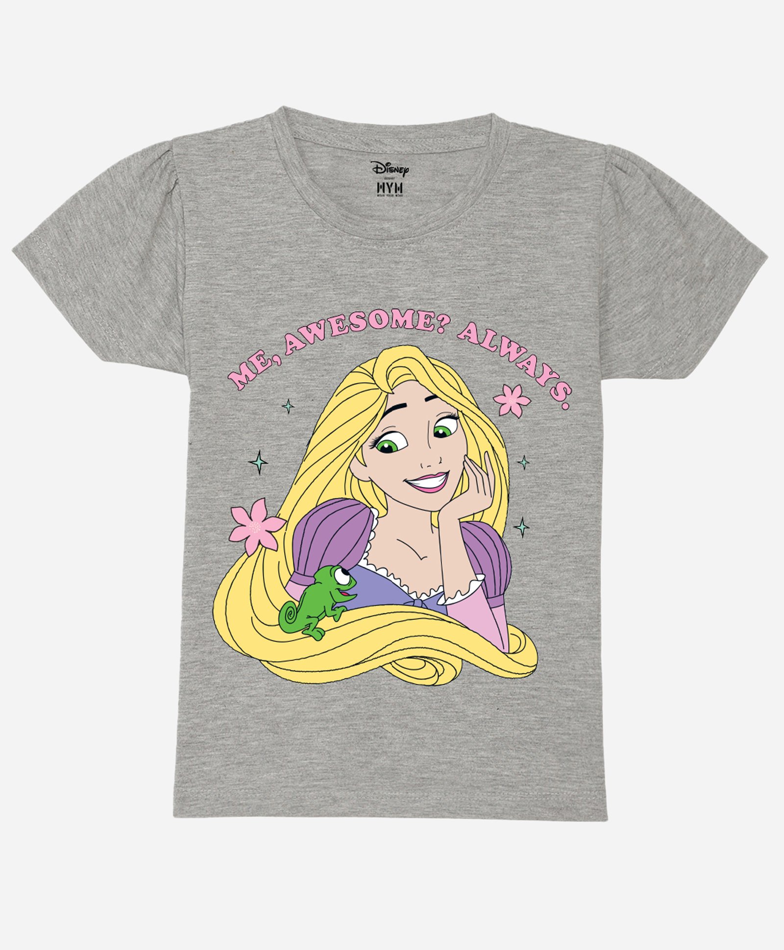 Wear Your Mind Disney Tangled Featuring Half Sleeves Rapunzel Printed Tee - Grey-picture-8