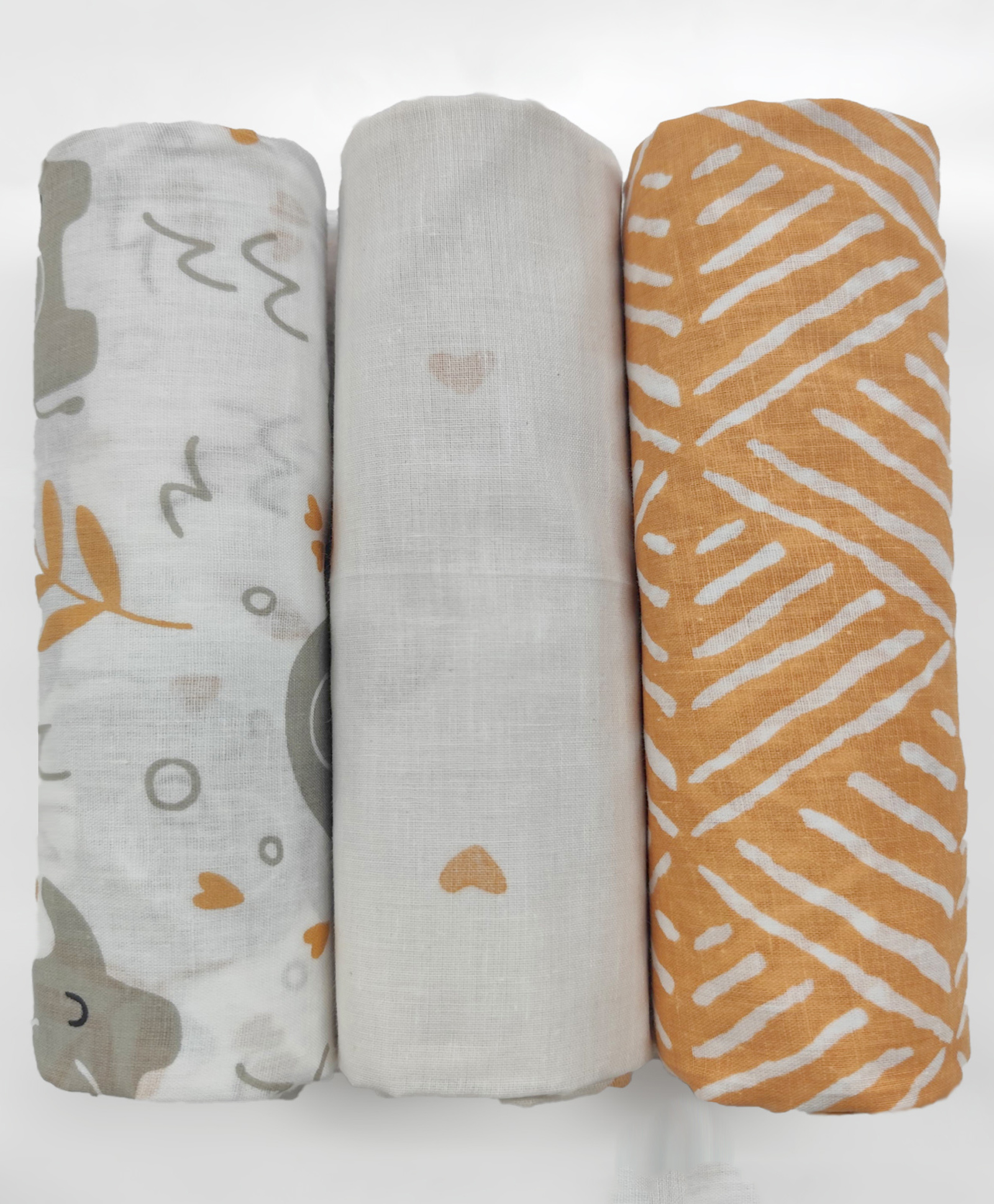 Trance Home Linen Super Soft Cotton Malmal Swaddle Cloth Pack of 3 - Terra Tots-picture-27