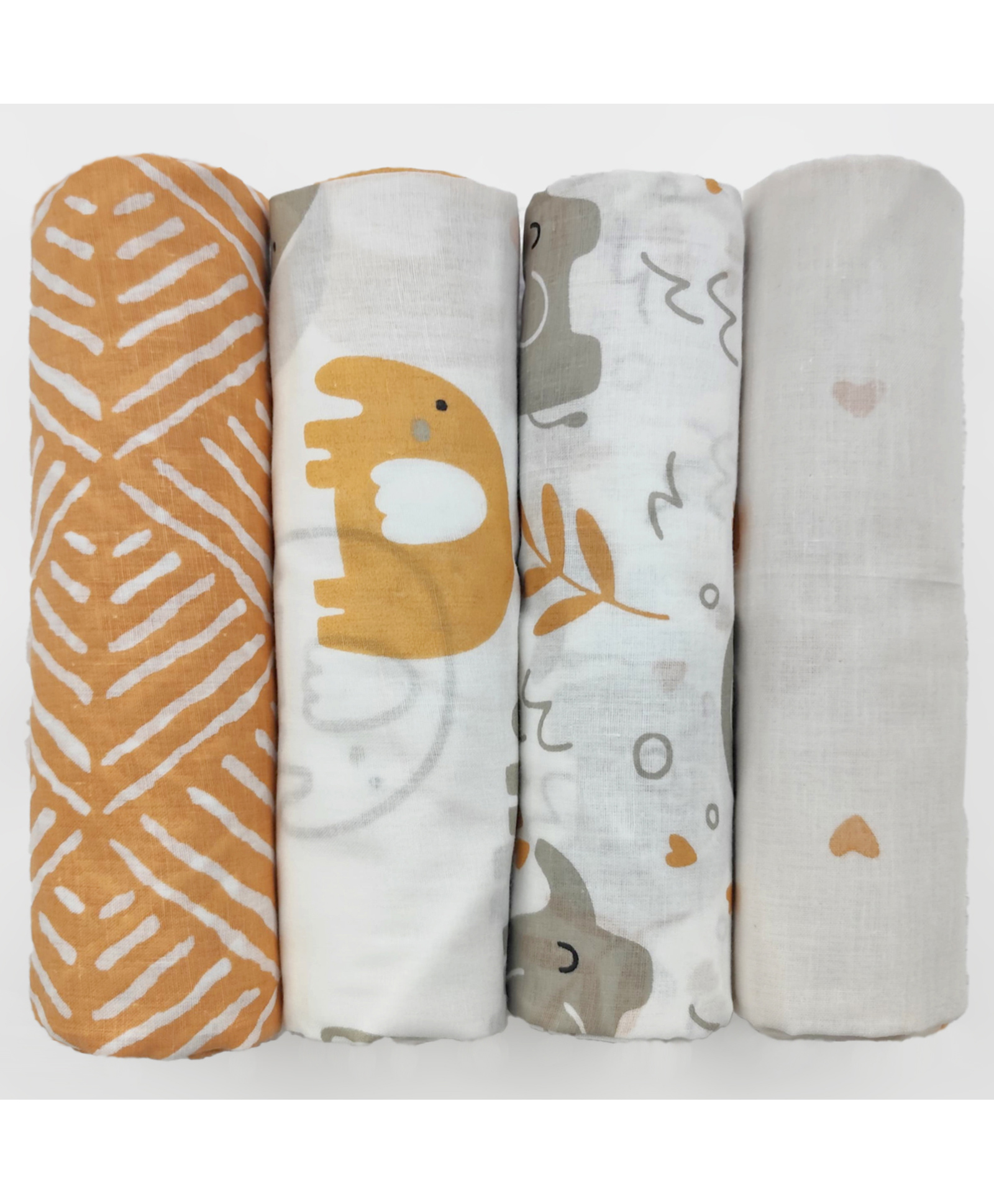 Trance Home Linen Super Soft Cotton Malmal Swaddle Cloth Pack of 4 - Terra Tots-picture-21