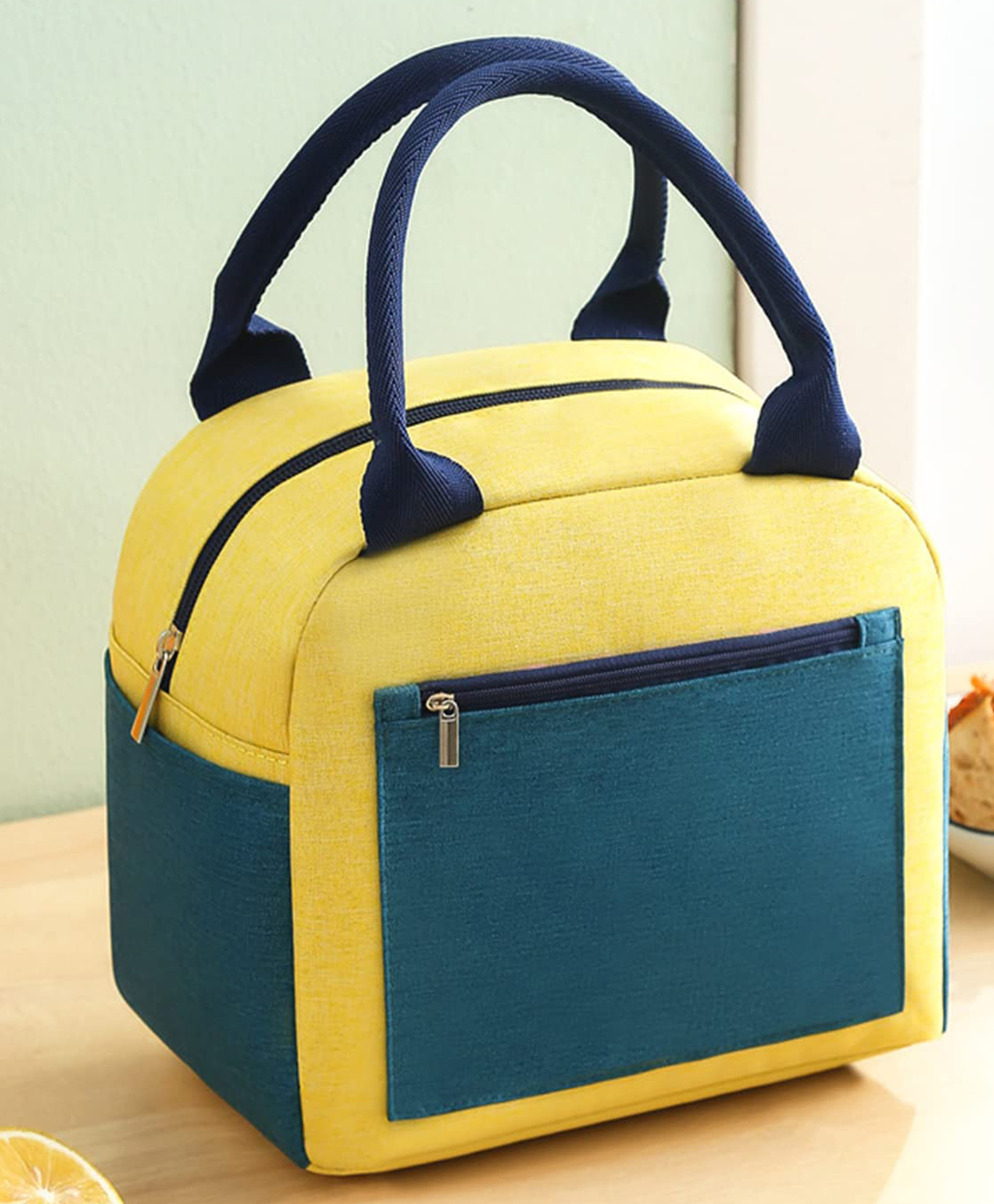 House of Quirk Portable Reusable Lunch Bag Insulated Lunch Bag with Aluminum Foil, Lunch Tote Handbag for Women,Men,School, Office (Igloo Yellow)-picture-13