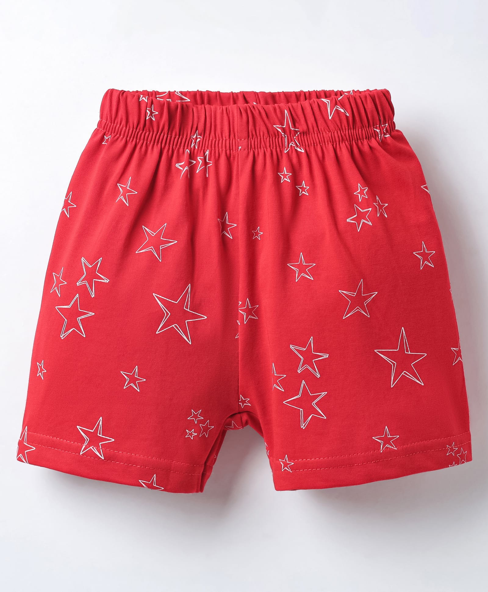Ollypop Sinker Knit Knee Length Shorts With Star Print - Red-picture-16