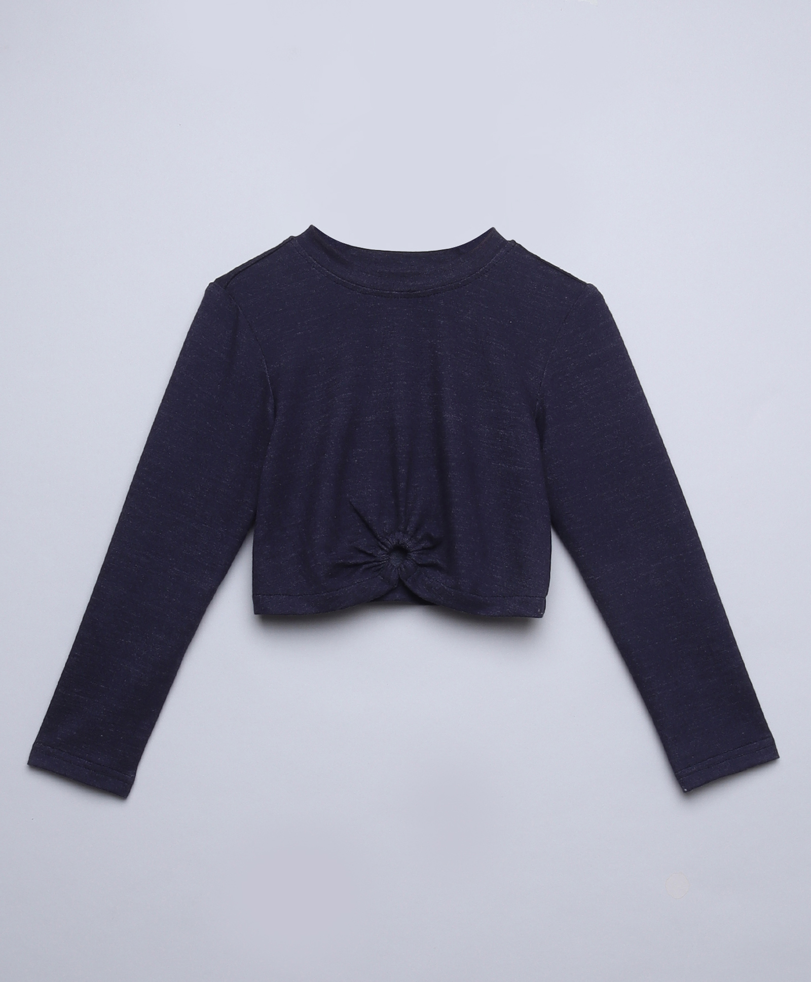 Taffykids Full Sleeves Cut Out Detailed Crop Top - Navy Blue-picture-26
