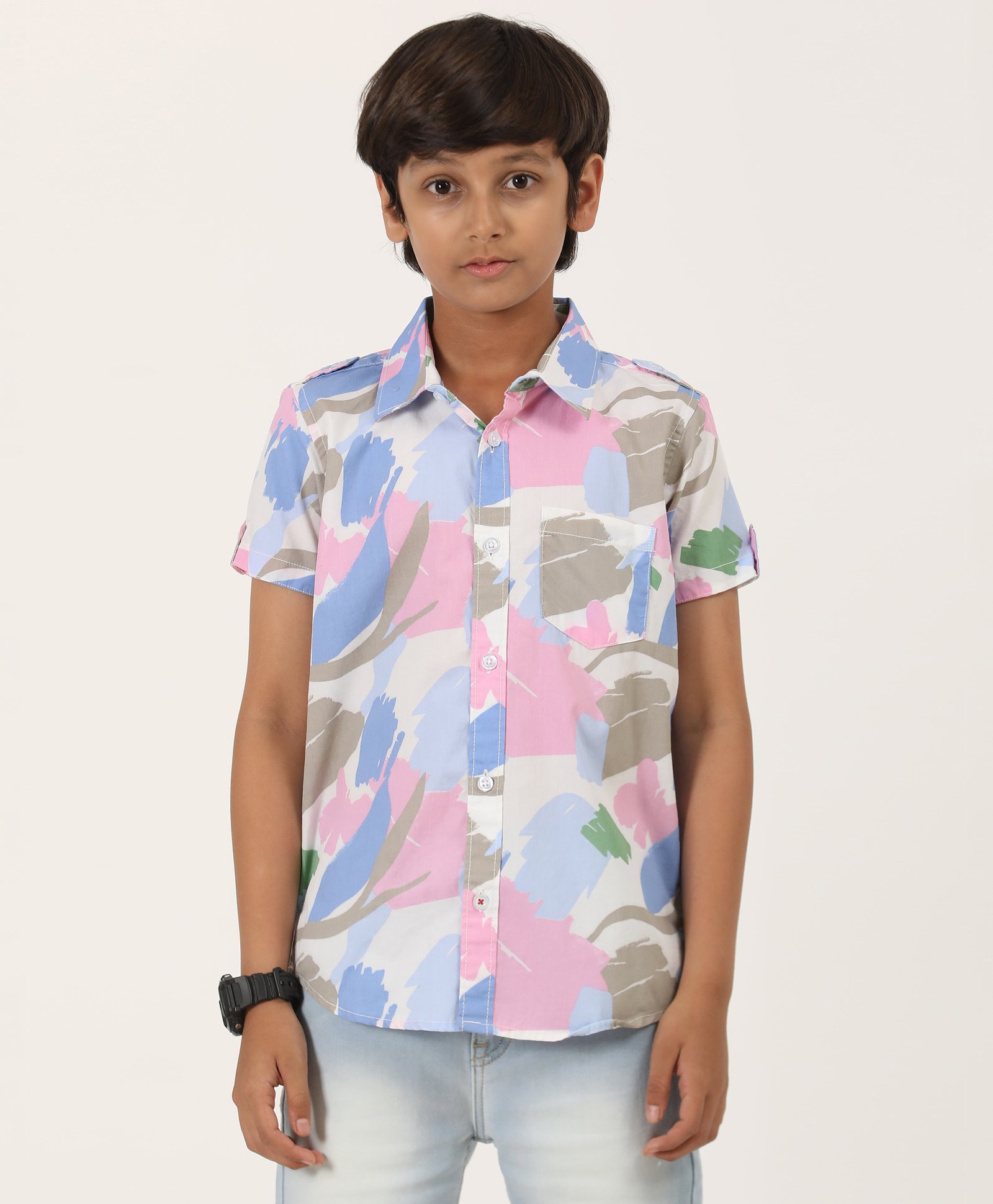 Zion Cotton Half Sleeves Abstract Printed Shirt - Multi Colour-picture-33