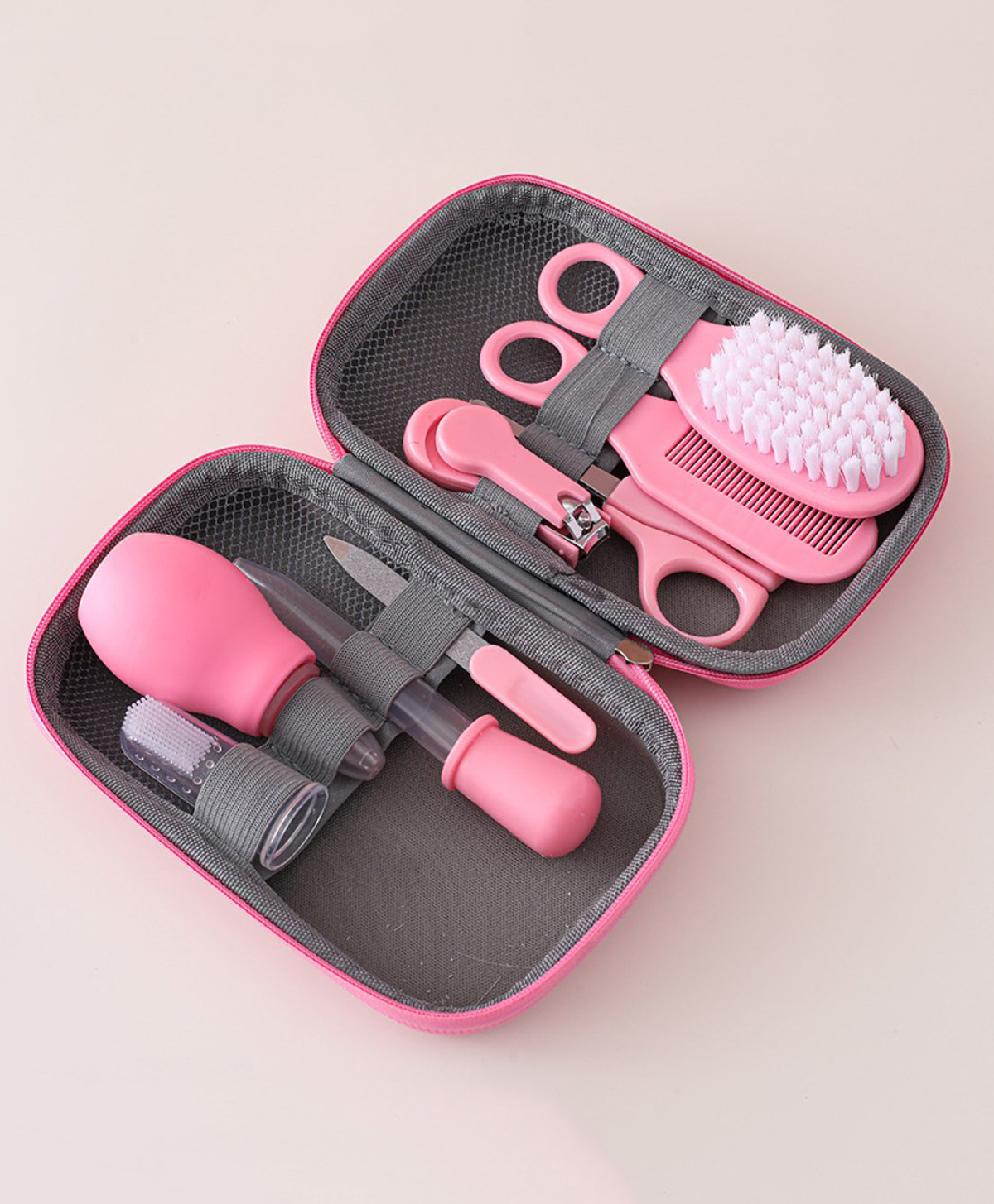 Zikku Baby Grooming Kit with Travel Case (8 pieces, Pink)-image-23