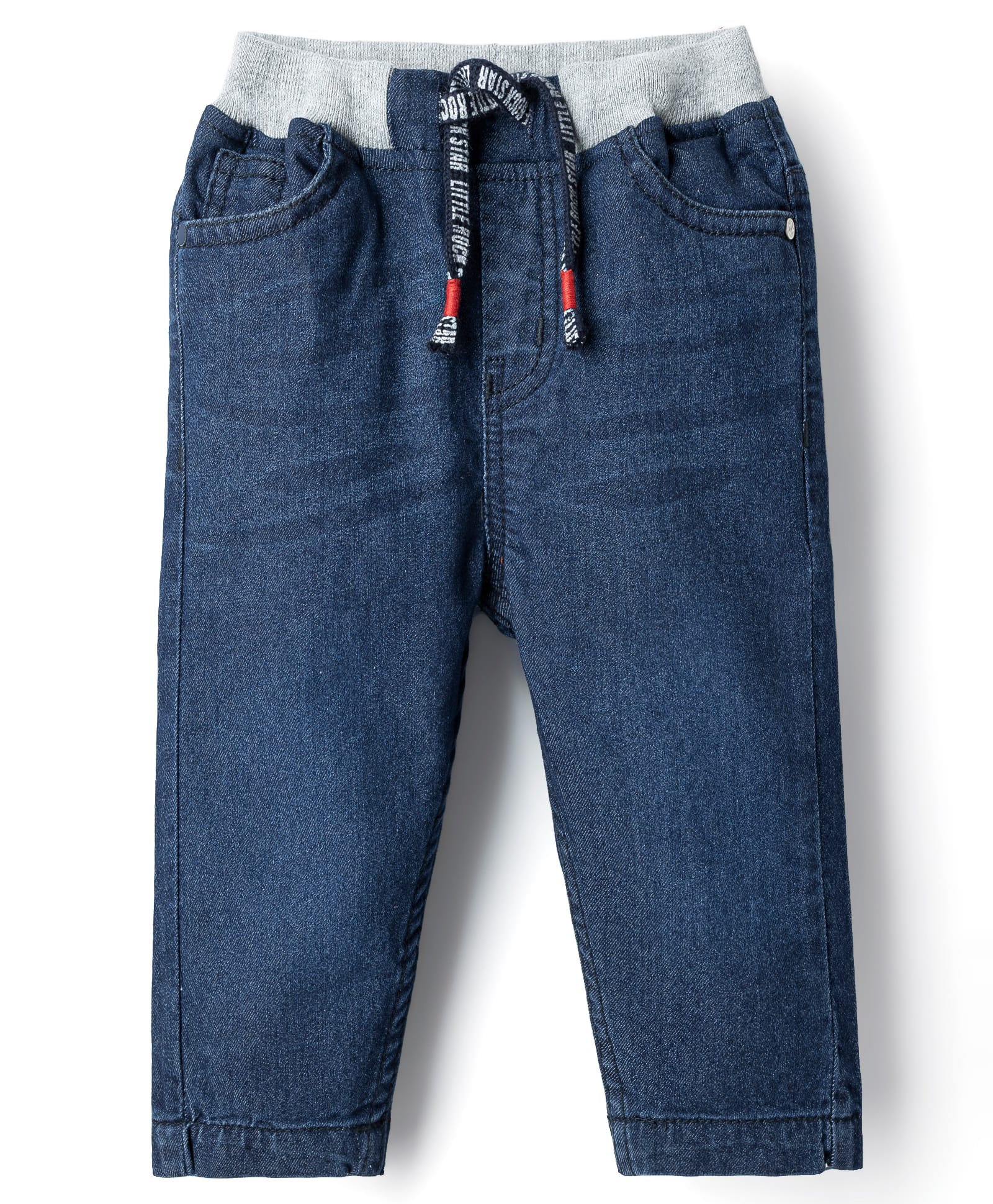 Babyhug Cotton Full Length Stretchable Washed Denim Jeans - Dark Blue-image-27