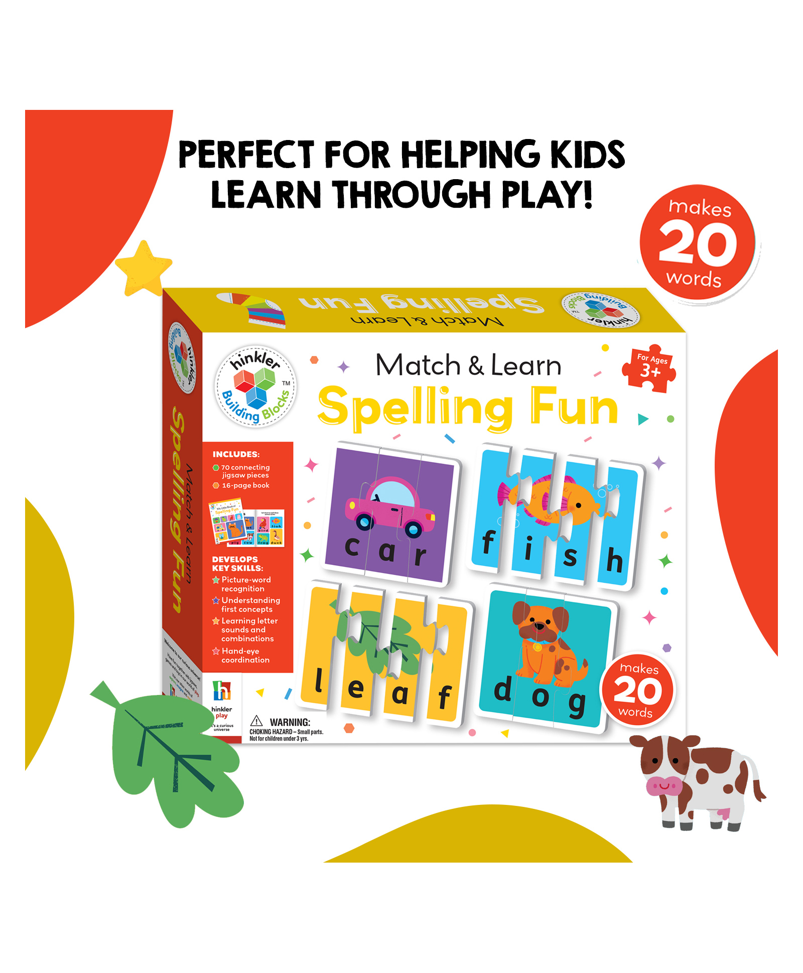 Parragon Building Blocks Match & Learn Spelling Fun | Jigsaw Set | Learning with Fun for Toddlers-image-28