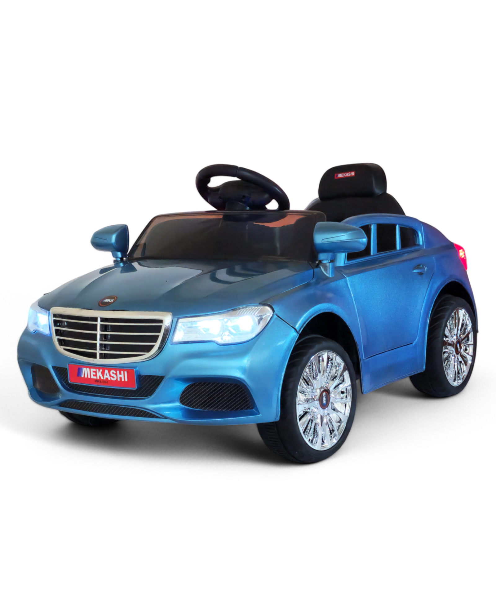 Mekashi Battery Operated Ride On Car for Kids - Metallic Blue-picture-7
