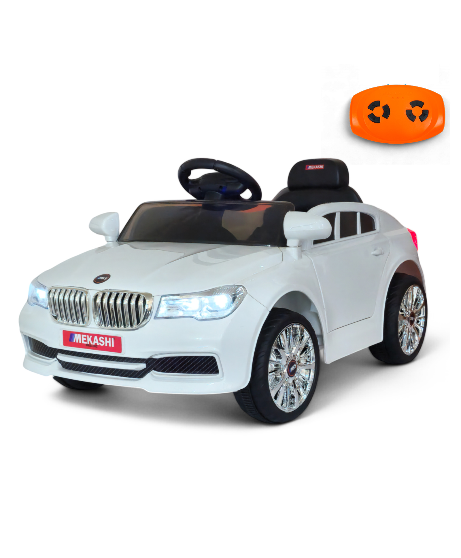 Mekashi Battery Operated Ride On Car for Kids - White-picture-32