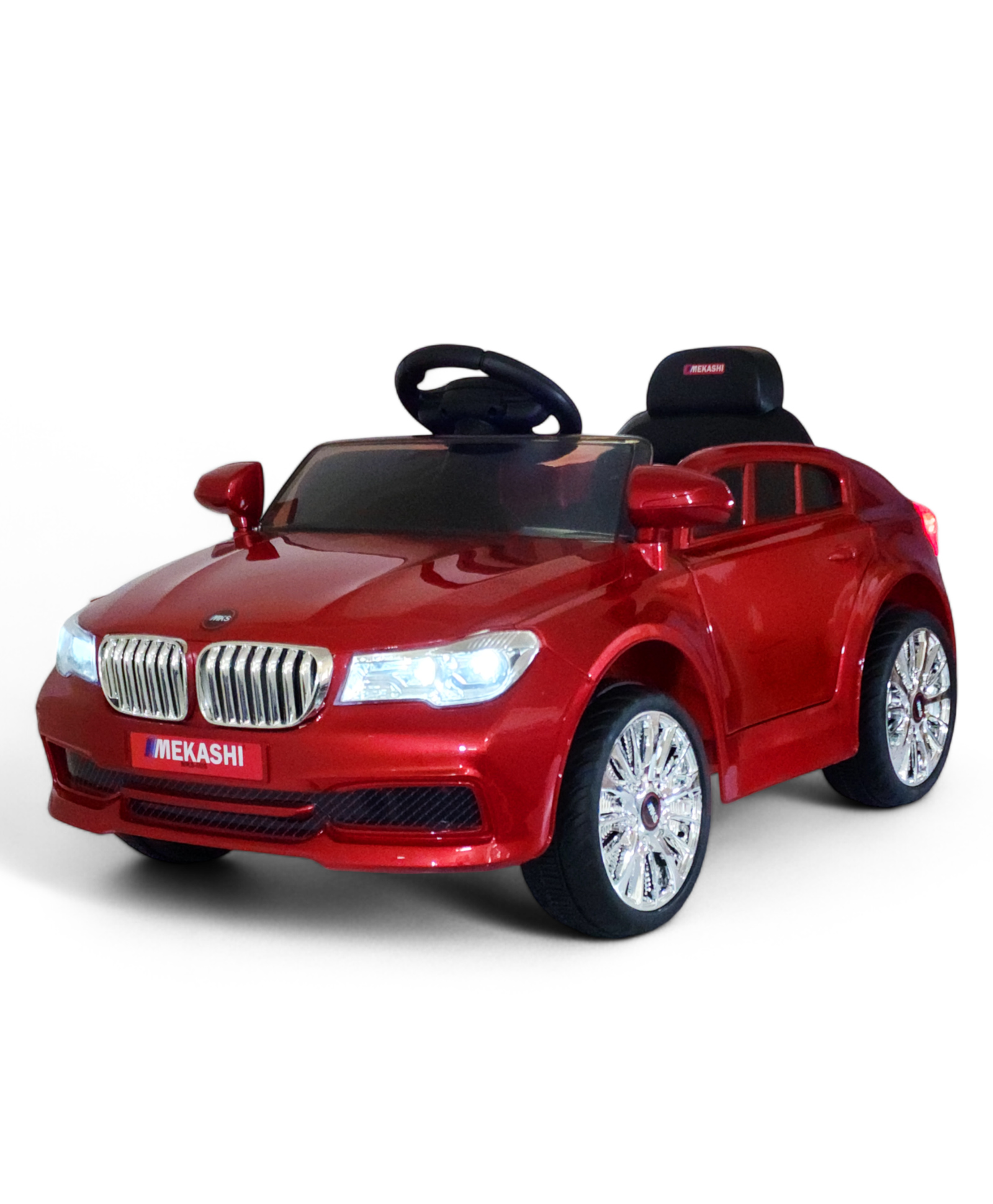 Mekashi Battery Operated Ride On Car for Kids - Metallic Red-image-25