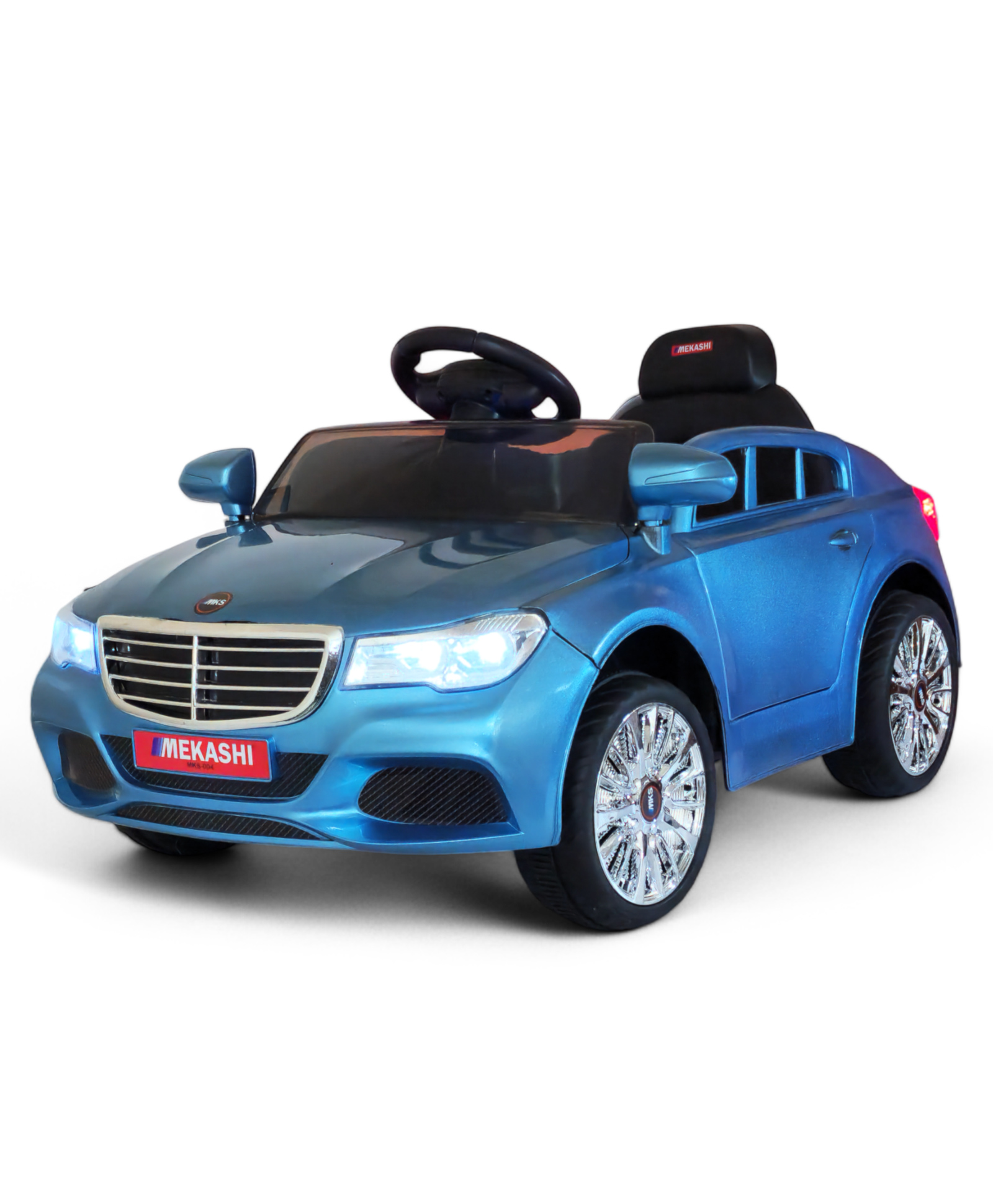 Mekashi Battery Operated Ride On Car for Kids - Metallic Blue-picture-9