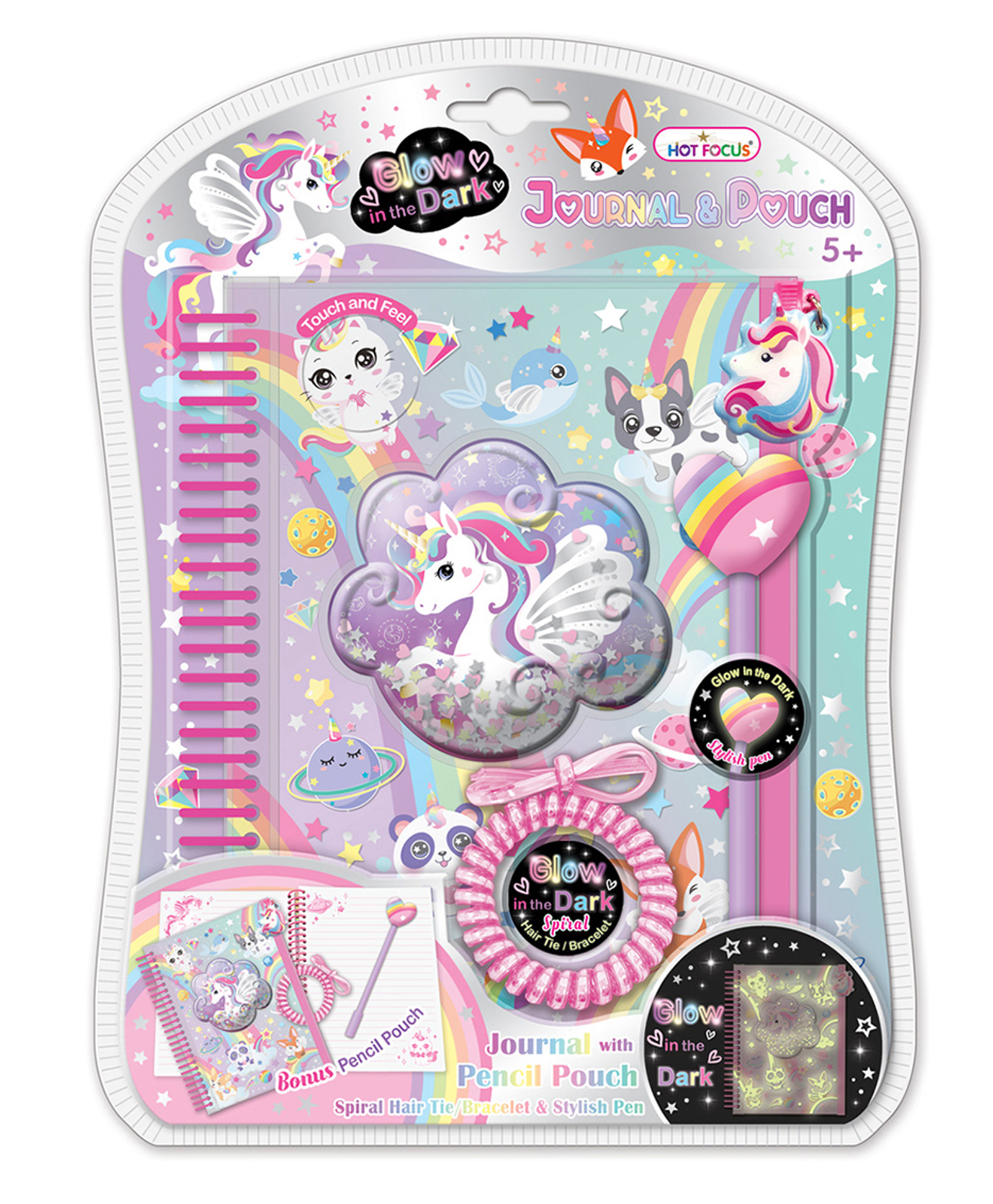 Hot Focus Journal With Pouch Glow in the Dark Stationary Set - Pink-image-26