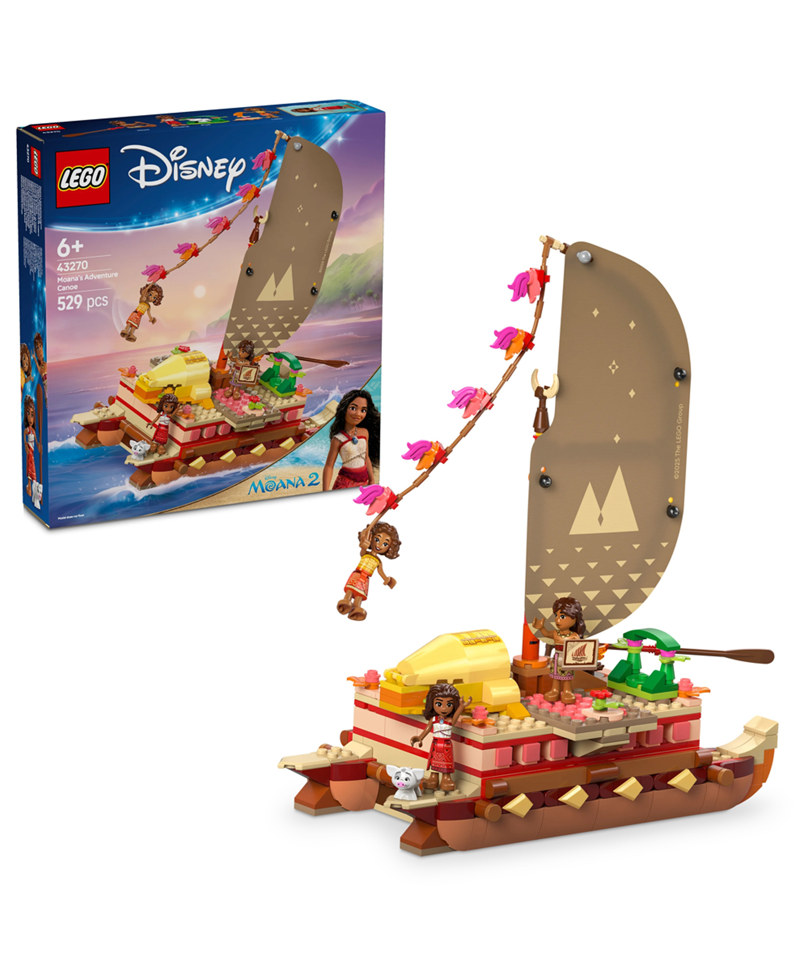 LEGO Disney Moana's Adventure Canoe Fantasy Toy Model Kit 529 Pieces - 43270-picture-13