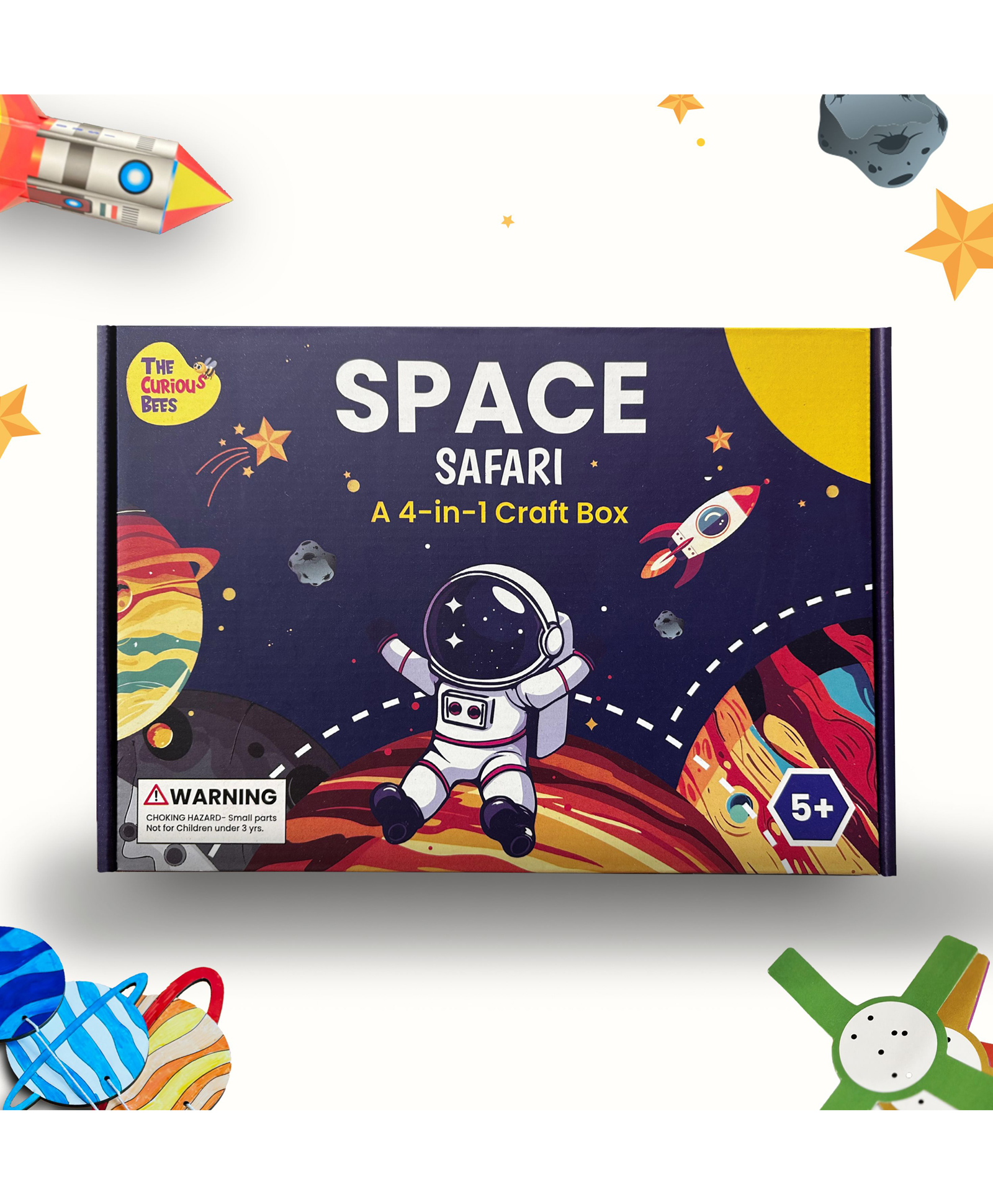 The Curious Bees - Space Safari Craft Kit | 4 in 1 Craft Box-picture-17