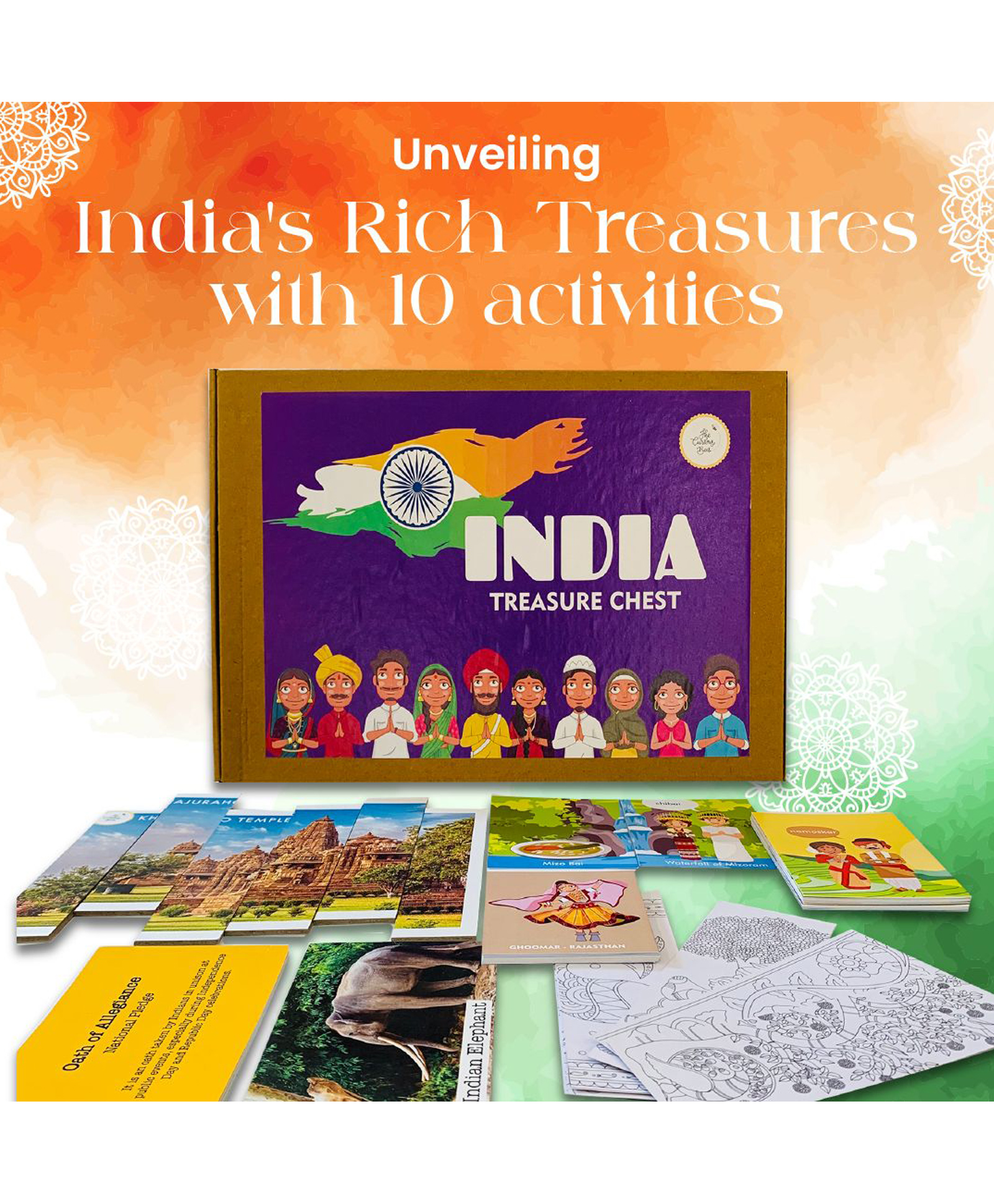 The Curious Bees - India Treasure Chest Craft Kit - 10 in 1 Craft Kit-picture-20
