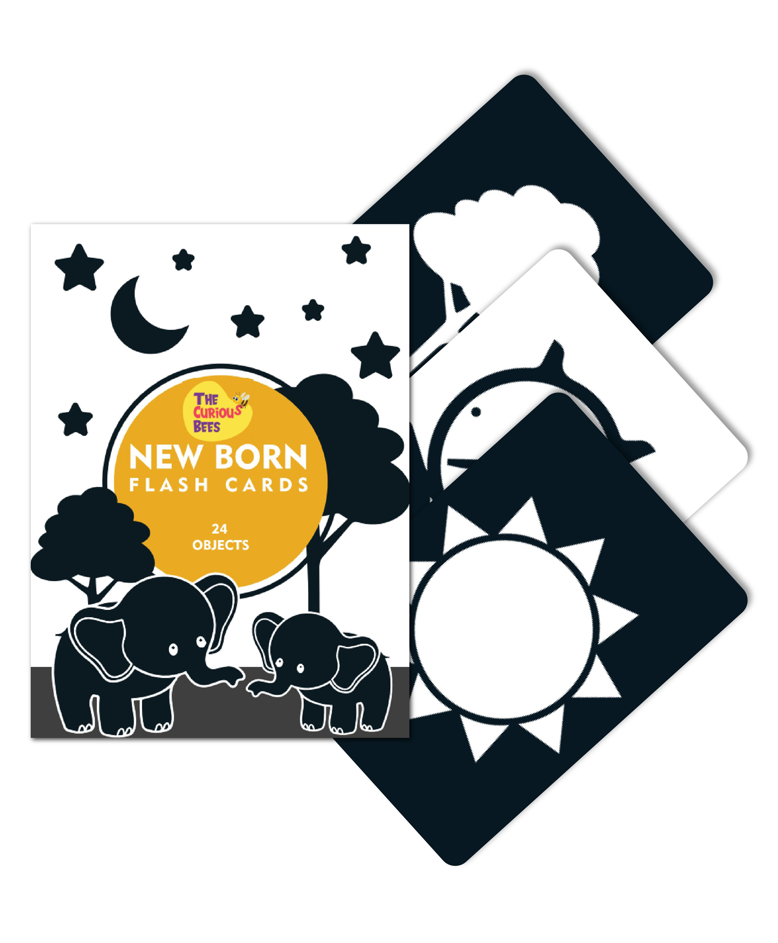 The Curious Bees - New Born Flash Cards - 24 High Contrast Objects-picture-19
