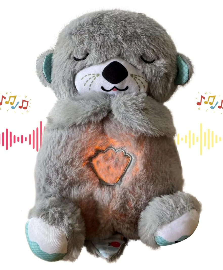 Urbane Chic Breathing Teddy Bear Plush Sound Machine Baby Gift with Music, Lights & Breathing Motion Infant Toys for Newborns, Soft Breathing Stitch Teddy -Color may vary - Height 21 cm-picture-37