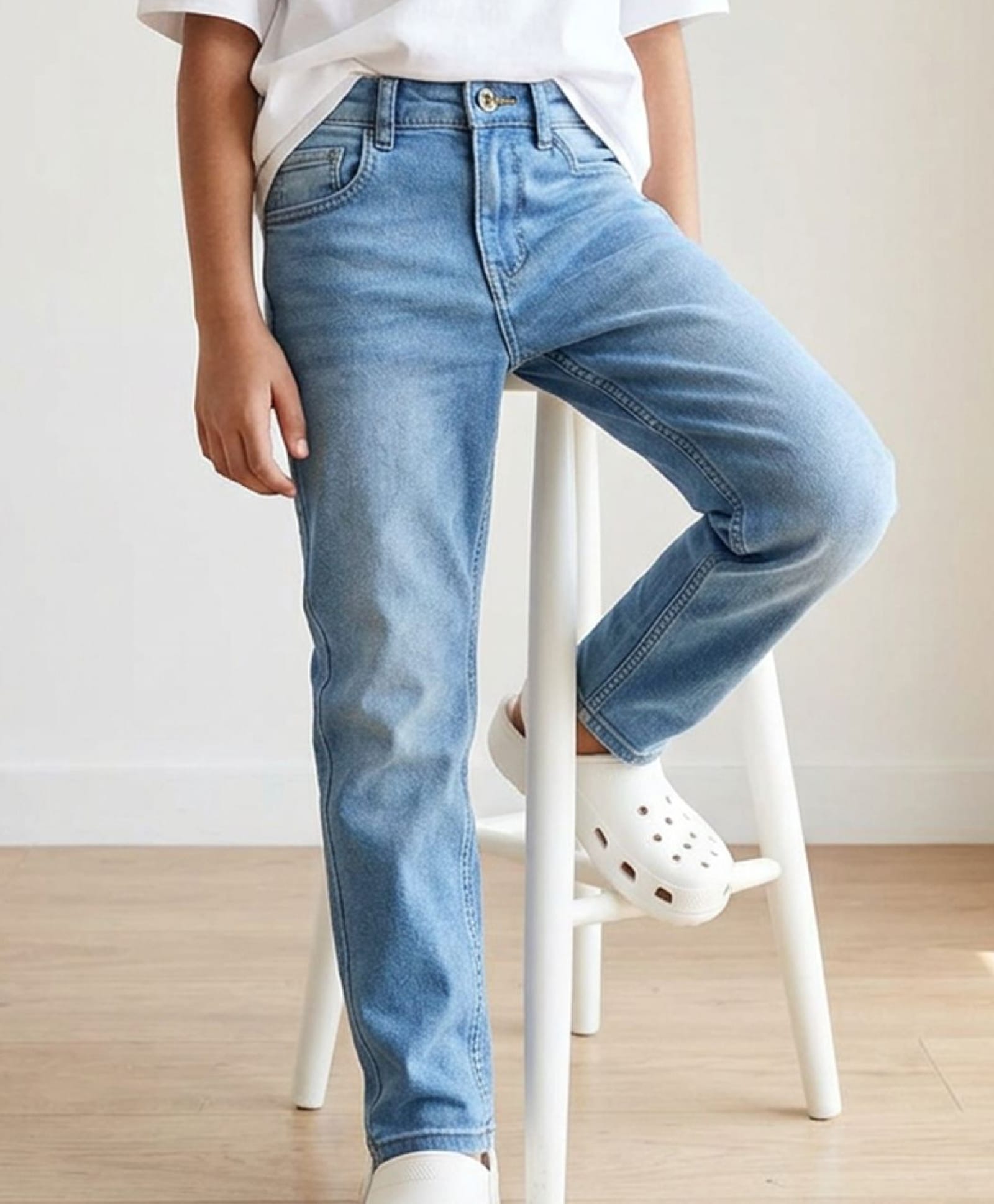 Tales & Stories Denim Mild Washed Slim Fit Jeans - Blue-picture-34