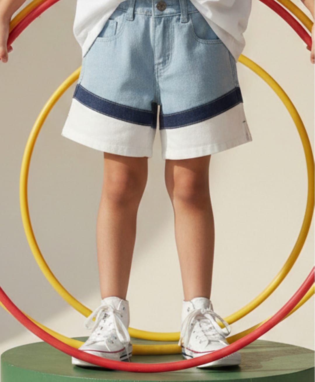 Tales & Stories Lycra Cut & Sew Shorts - Light Blue-picture-13