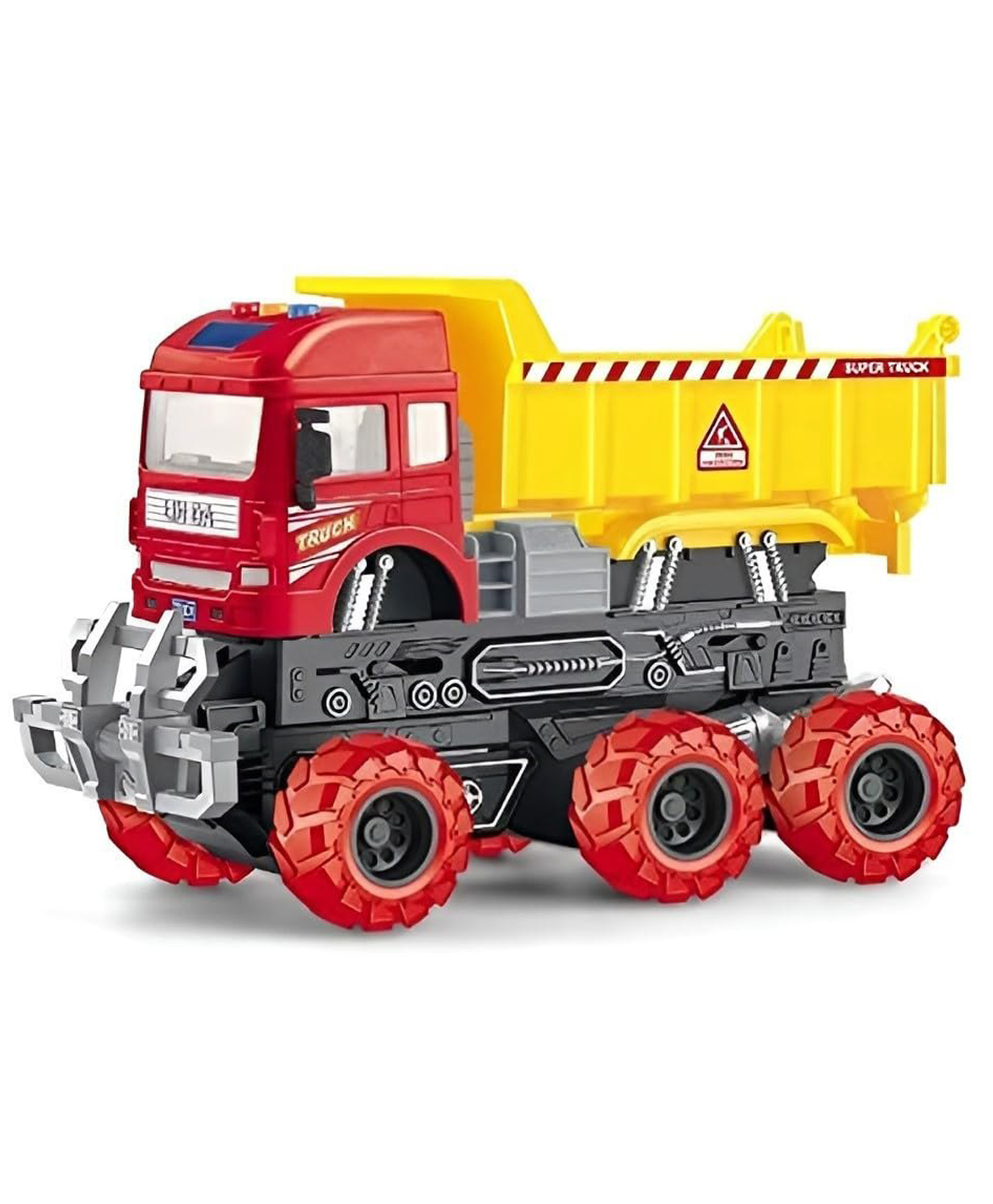 Azhari 6 Wheel Pull Friction Power Transformed Dumper Truck With Lights and Music Toy Set for Kids Pack of 1 Color May Vary-image-40