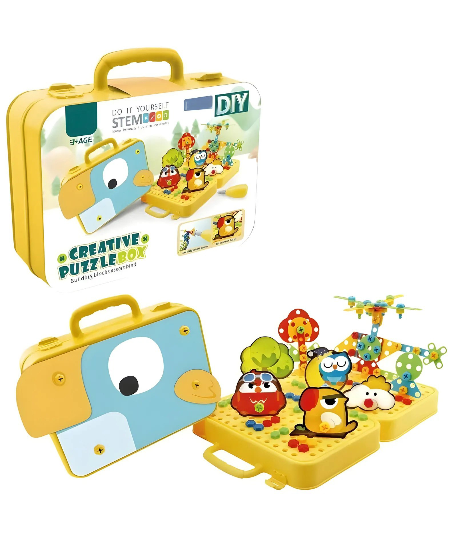 Azhari Angry bird Creative building blocks game set 232 Pieces with storage tools box diy kids screw assembly toy for kids- Pack of 1 Color May Vary-image-34
