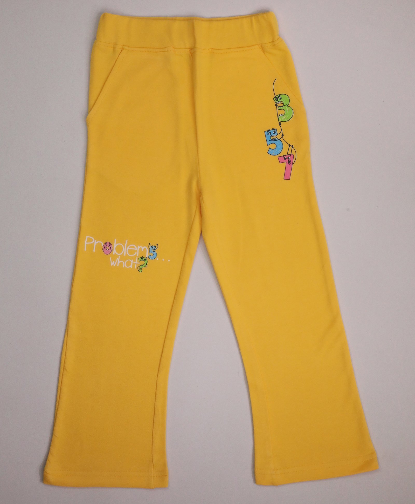 Totle Cotton Problems What Text Printed Pant - Yellow-picture-18