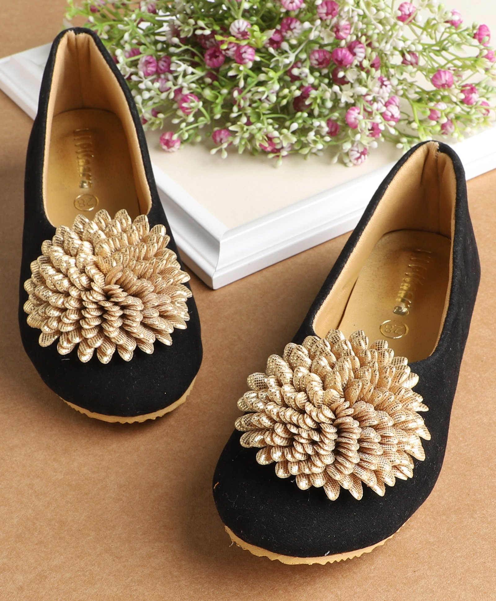 LIL PITAARA Floral Applique Ballerina - Black-picture-13