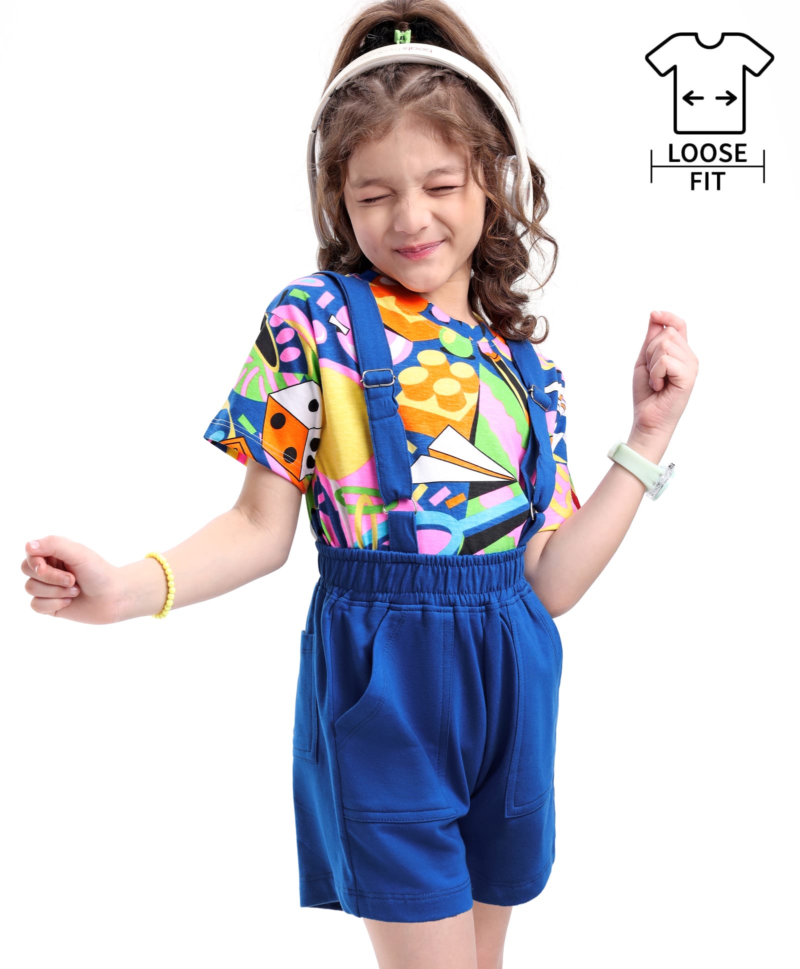 Ollington St. 100% Sinker Knit Half Sleeves Inner Top & Shorts with Tropical Theme Print - Navy Blue-picture-30