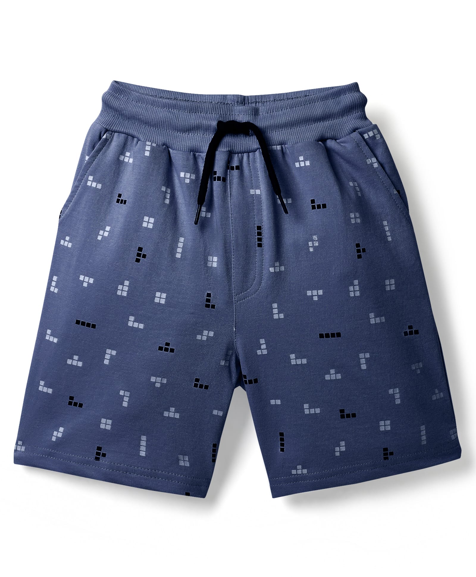 Taeko Single Jersey Knit Knee Length Printed Shorts - Navy Blue-picture-19