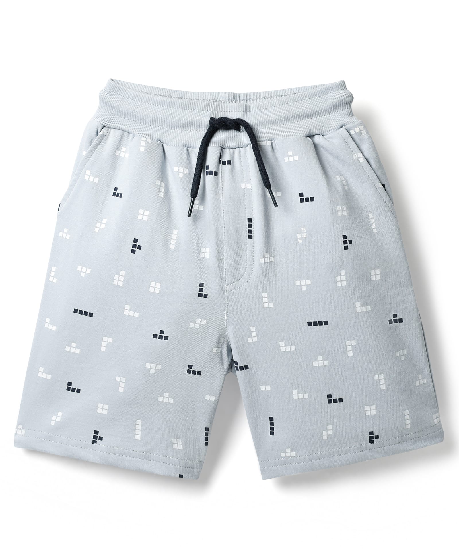 Taeko Single Jersey Knit Knee Length Printed Shorts - Light Blue-picture-27